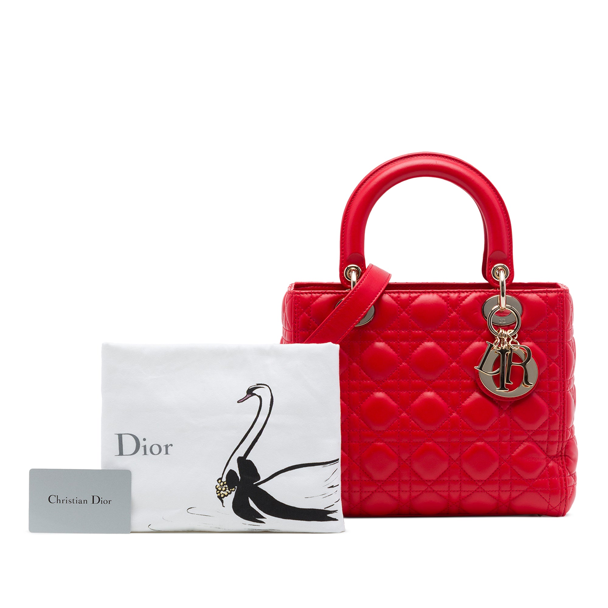 Dior Medium Lambskin Cannage Lady Dior - image 7