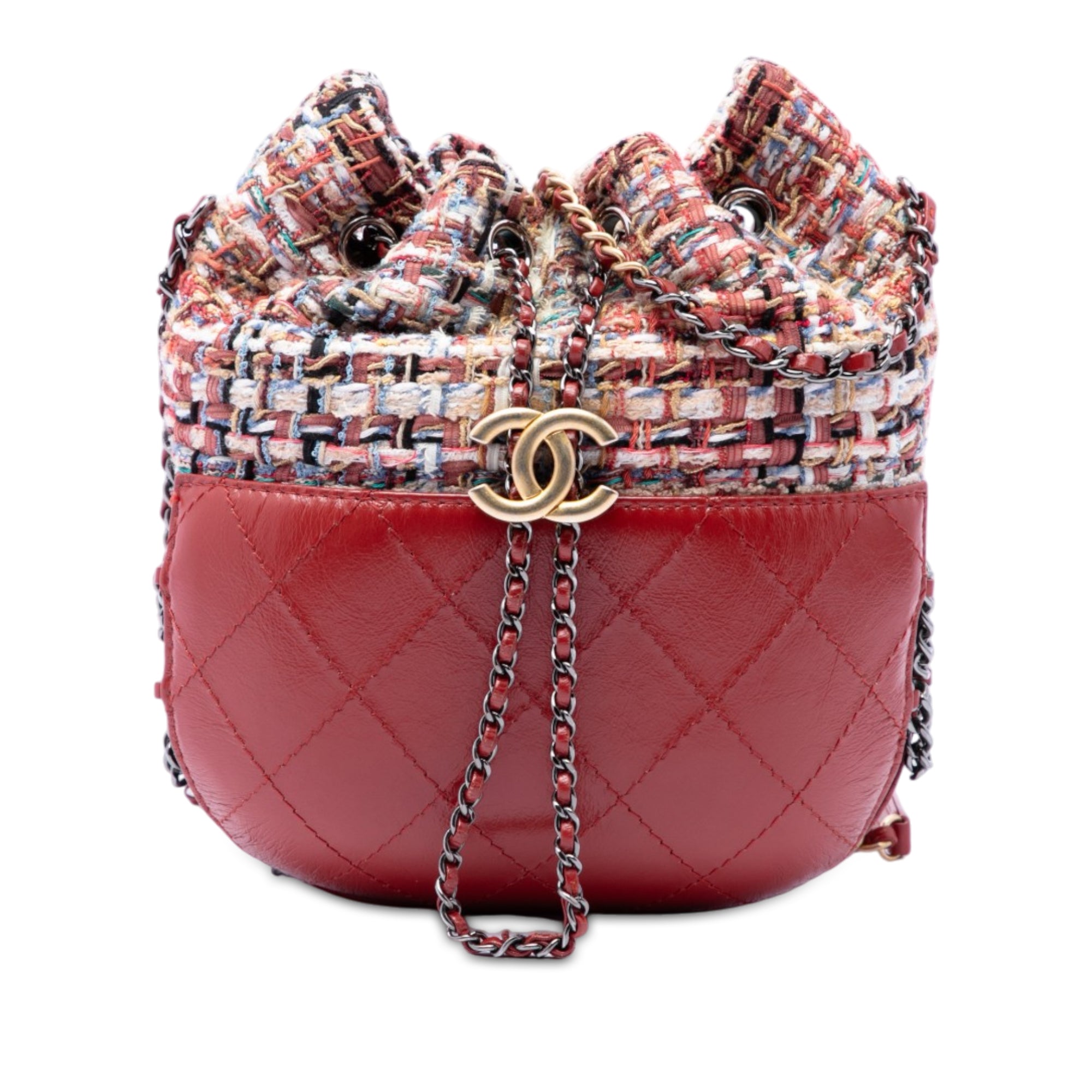 Chanel Small Quilted Calfskin and Tweed Gabrielle Bucket Bag - image 1