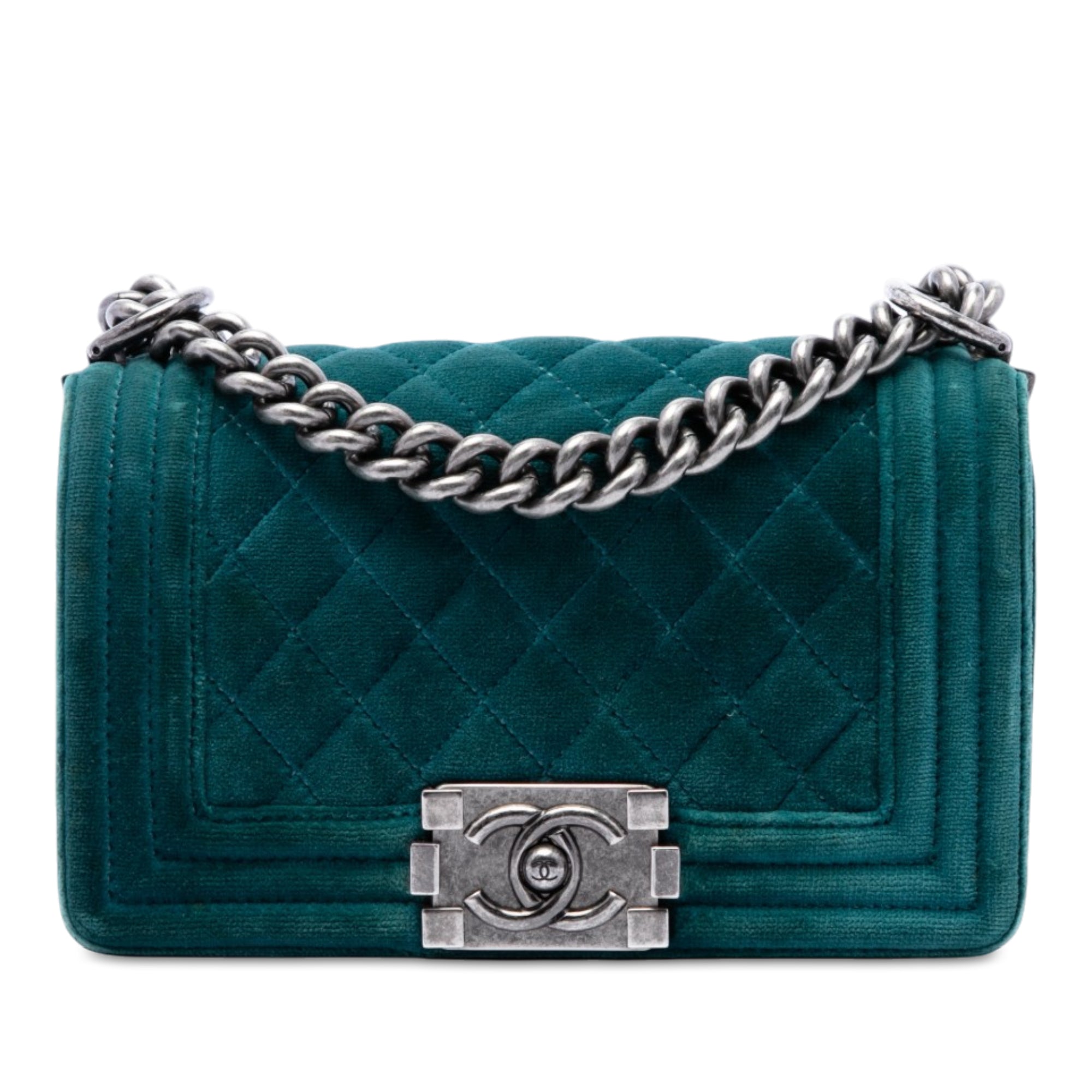 Chanel Small Quilted Velvet Boy Flap - image 1