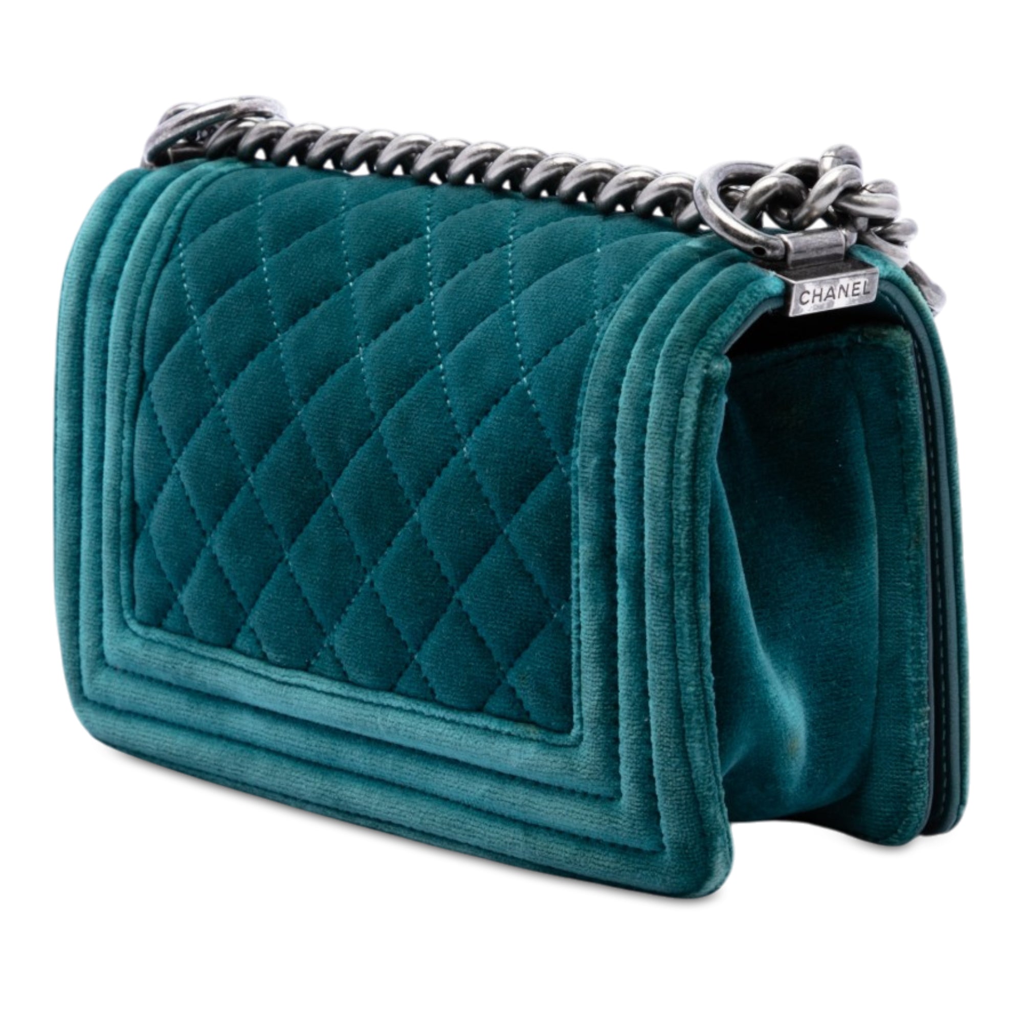 Chanel Small Quilted Velvet Boy Flap - image 2