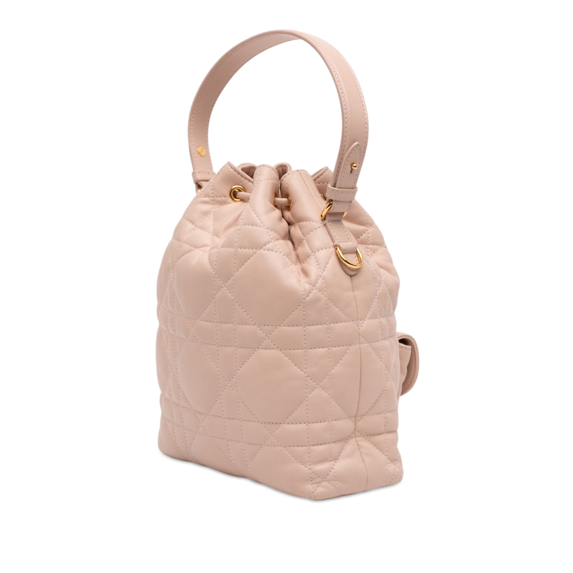 Dior Small Lambskin Macrocannage Caro Bucket Bag - image 2