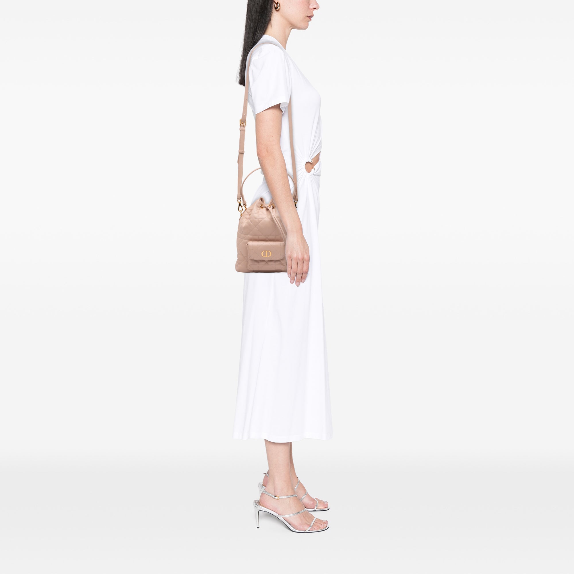 Dior Small Lambskin Macrocannage Caro Bucket Bag - image 6
