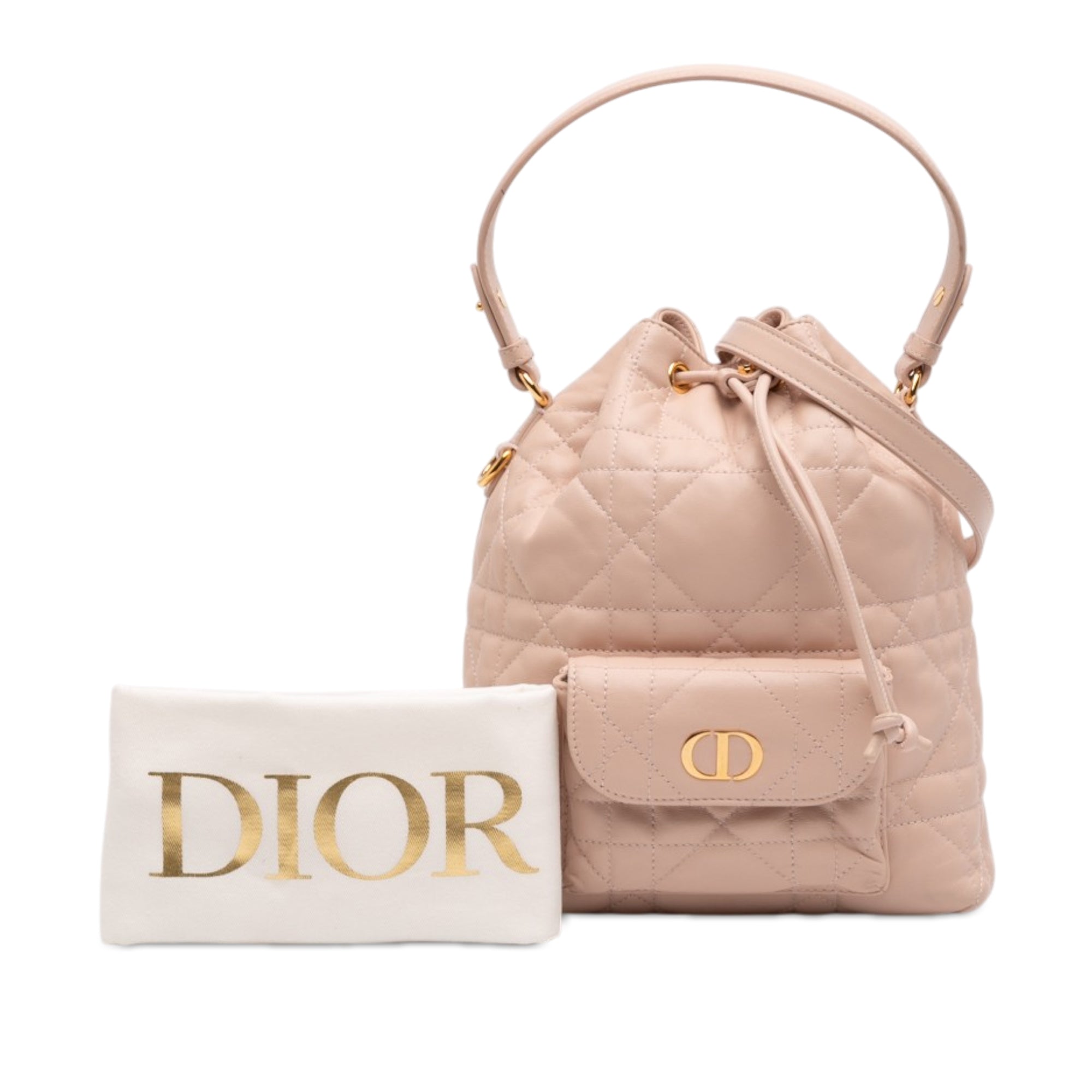 Dior Small Lambskin Macrocannage Caro Bucket Bag - image 7