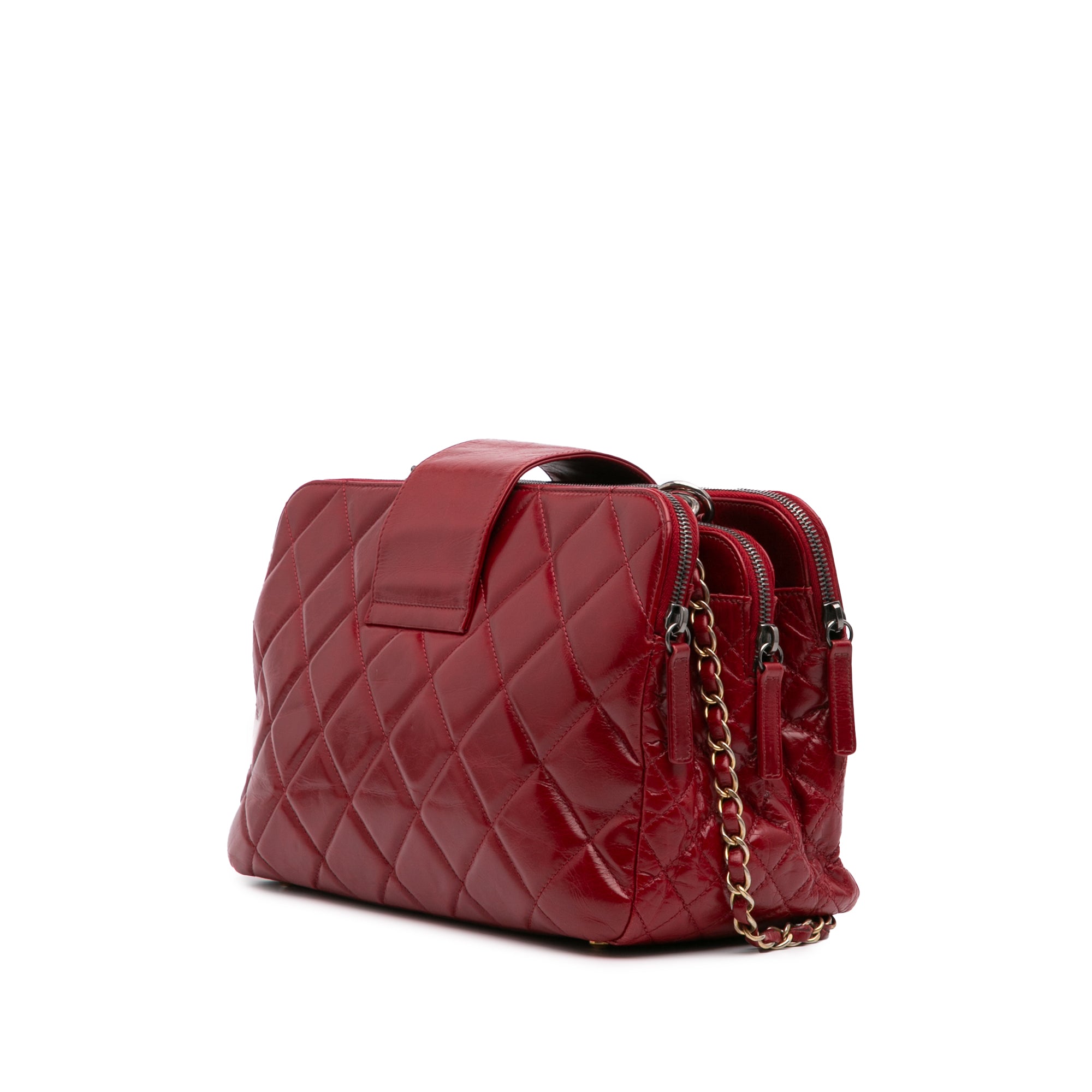 Chanel Quilted Glazed Calfskin Daily Walk Double Zip Shoulder Bag - image 2