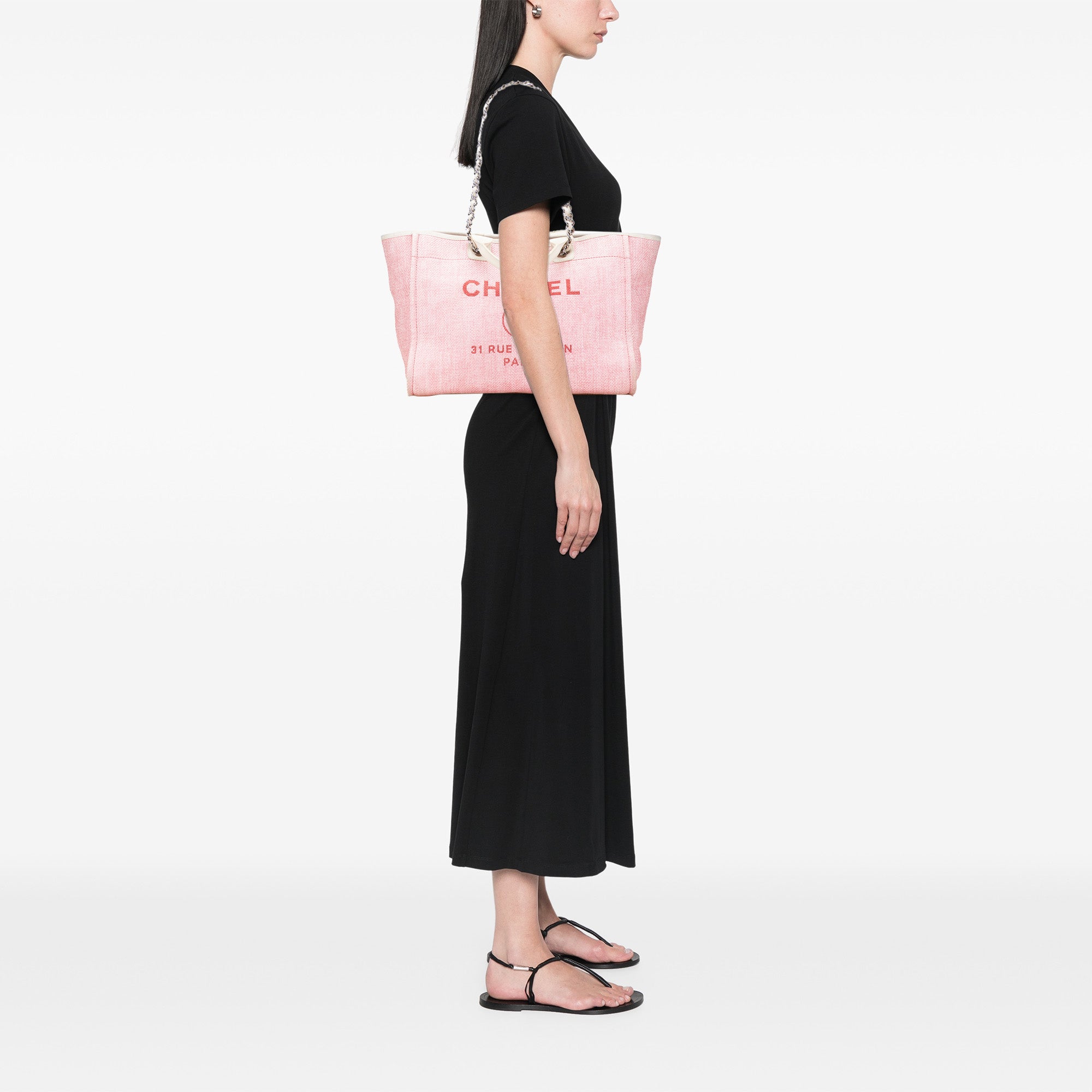 Chanel Medium Canvas Deauville Satchel - image 11
