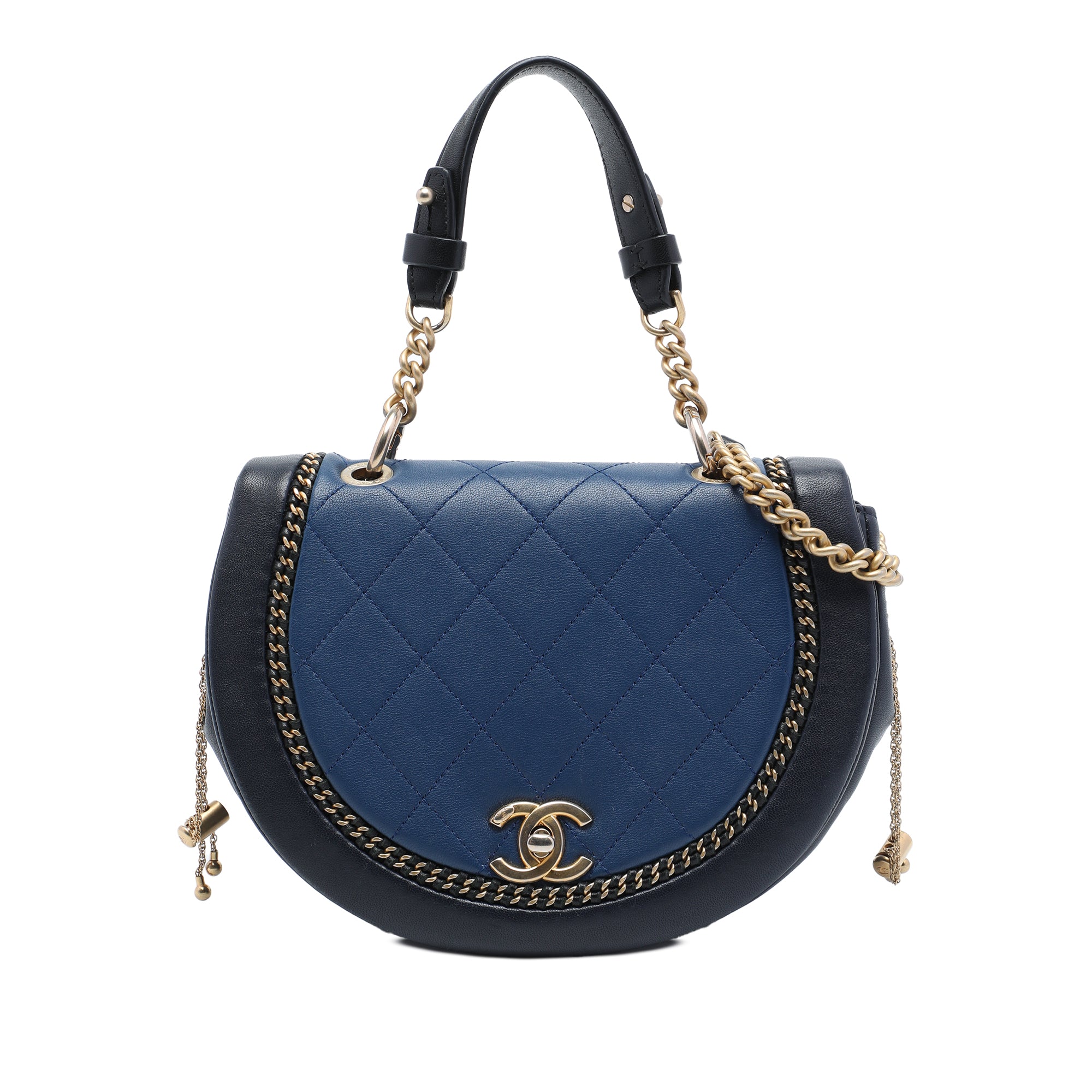 Chanel Small Quilted Lambskin Chain Detail Saddle Bag - image 1
