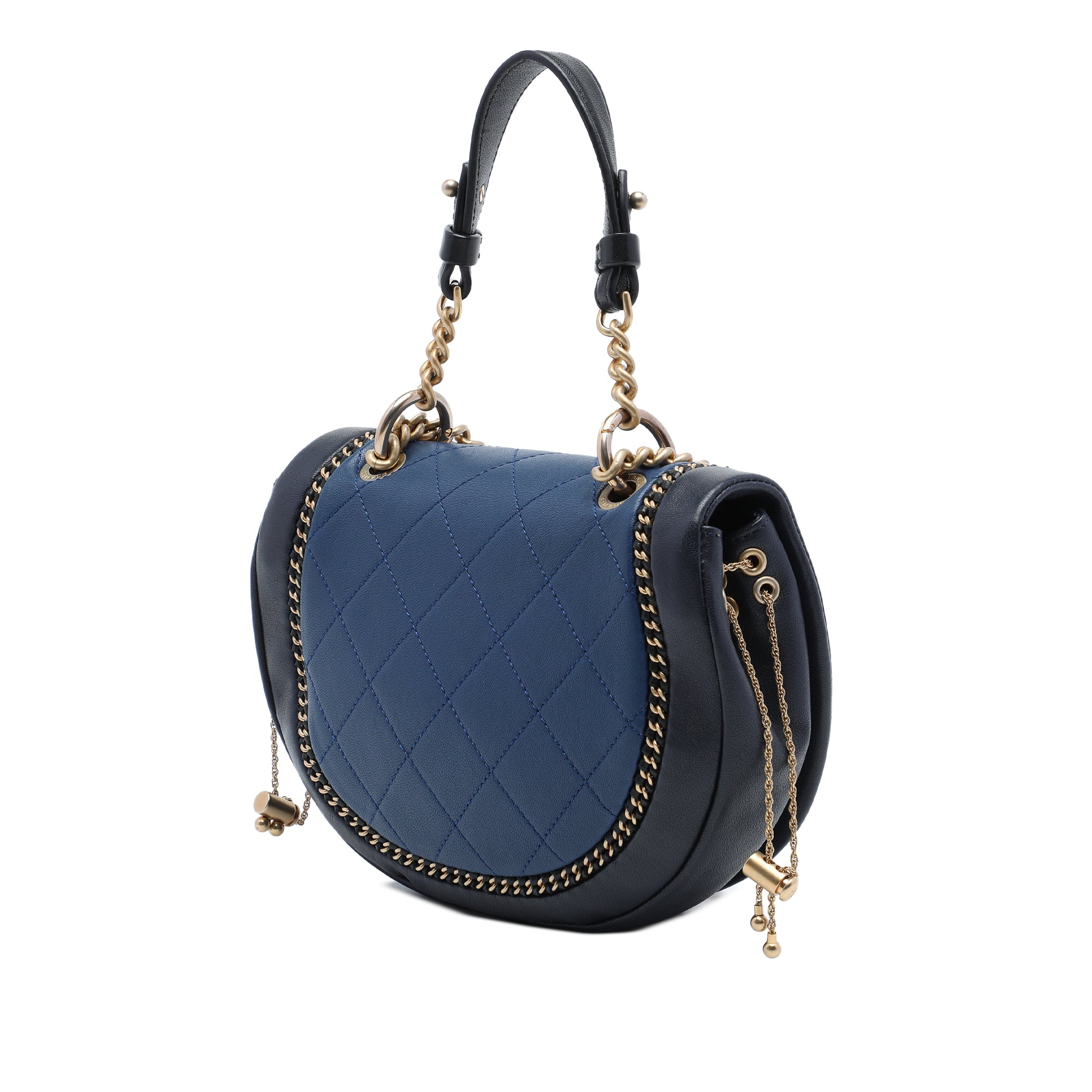 Chanel Small Quilted Lambskin Chain Detail Saddle Bag - image 2