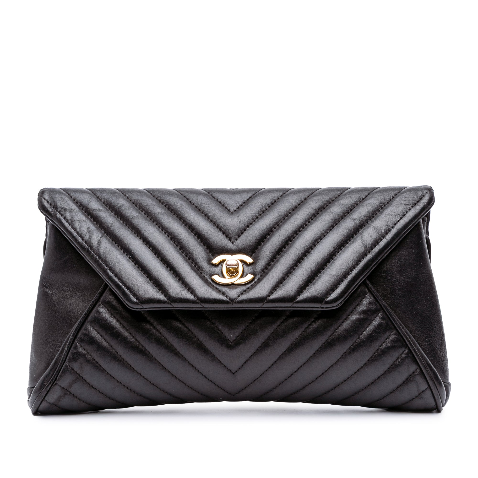 Chanel Chevron Lambskin Fold Up Again Clutch - image 1