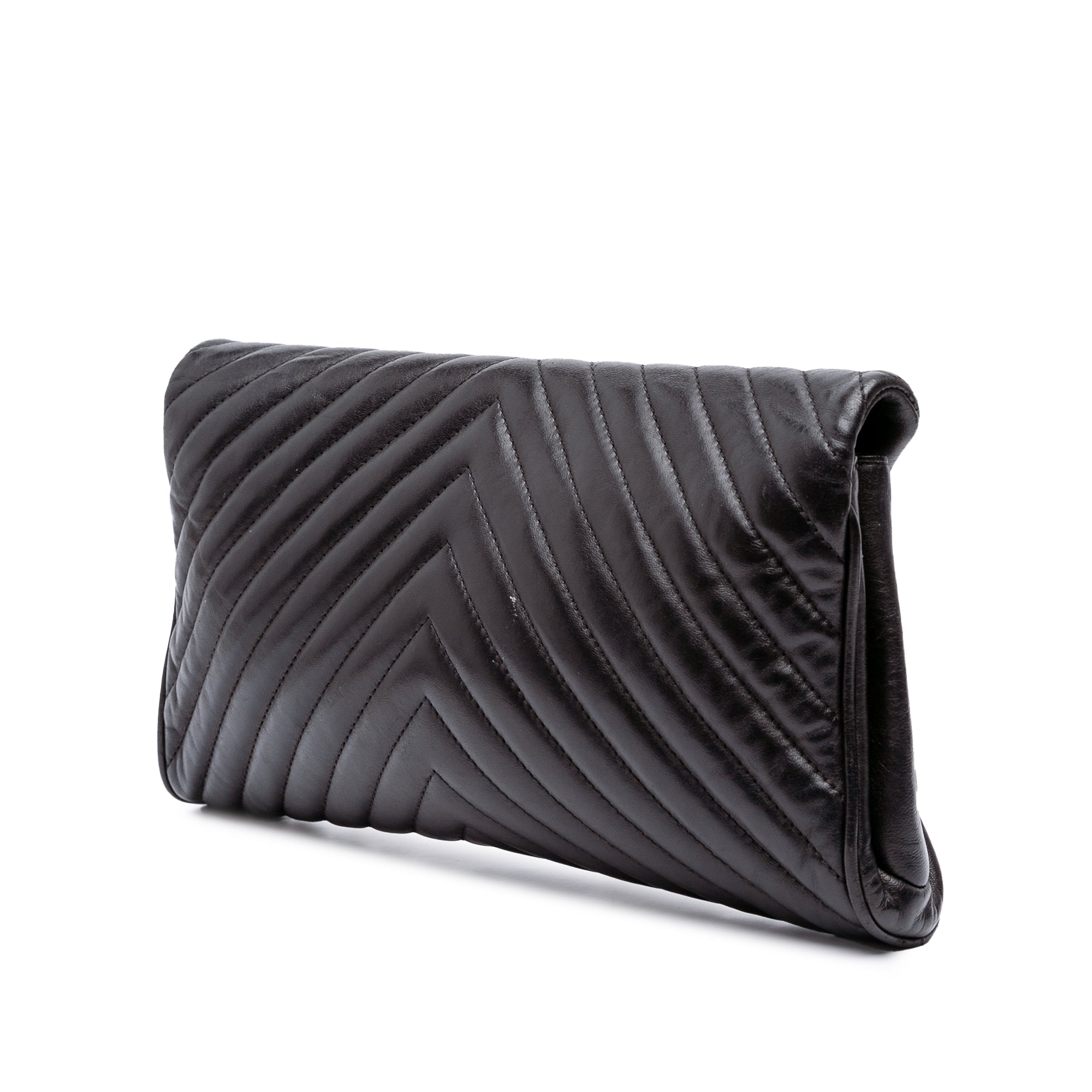 Chanel Chevron Lambskin Fold Up Again Clutch - image 2