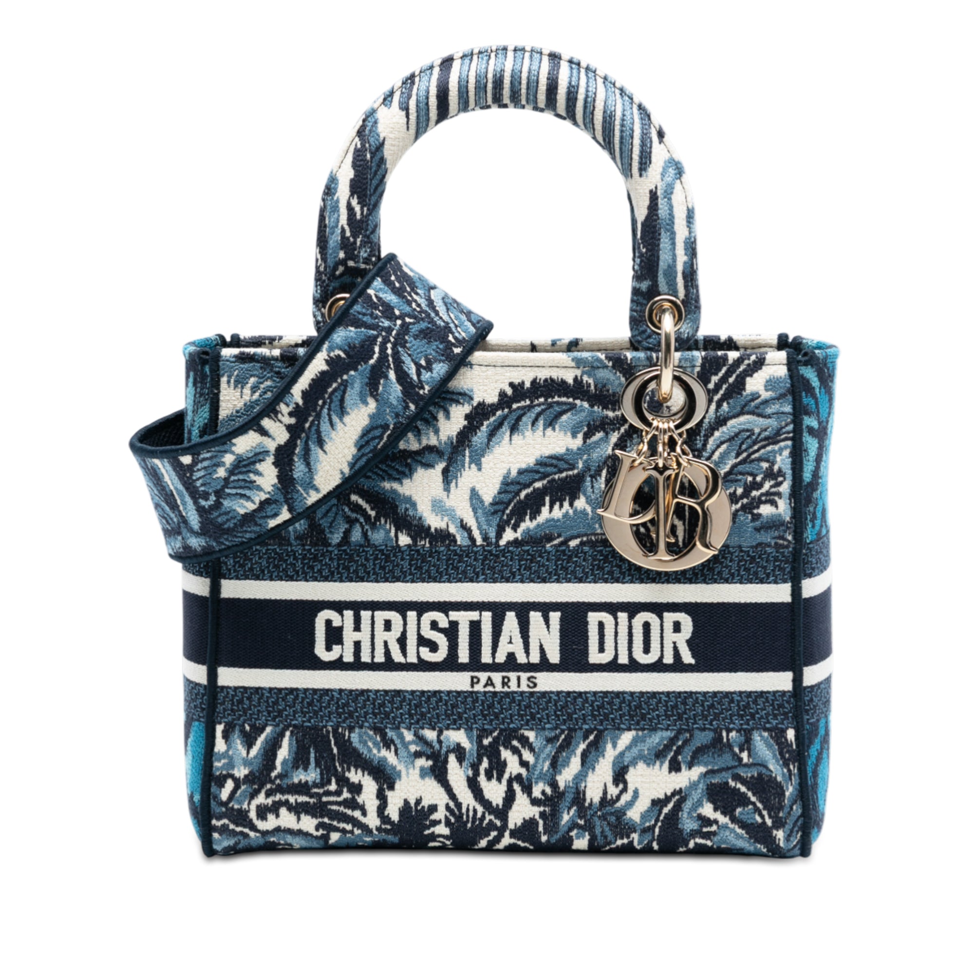 Dior Medium Embroidered Canvas Palm Tree Toile De Jouy Lady D Lite - image 1