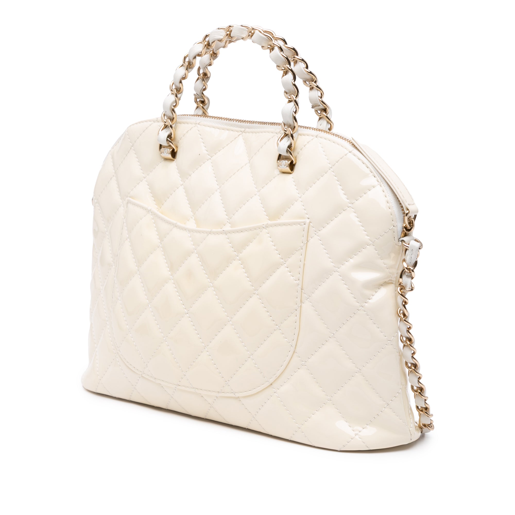 Chanel Small Quilted Patent Shiny Coco Dome Shopping Bag - image 2