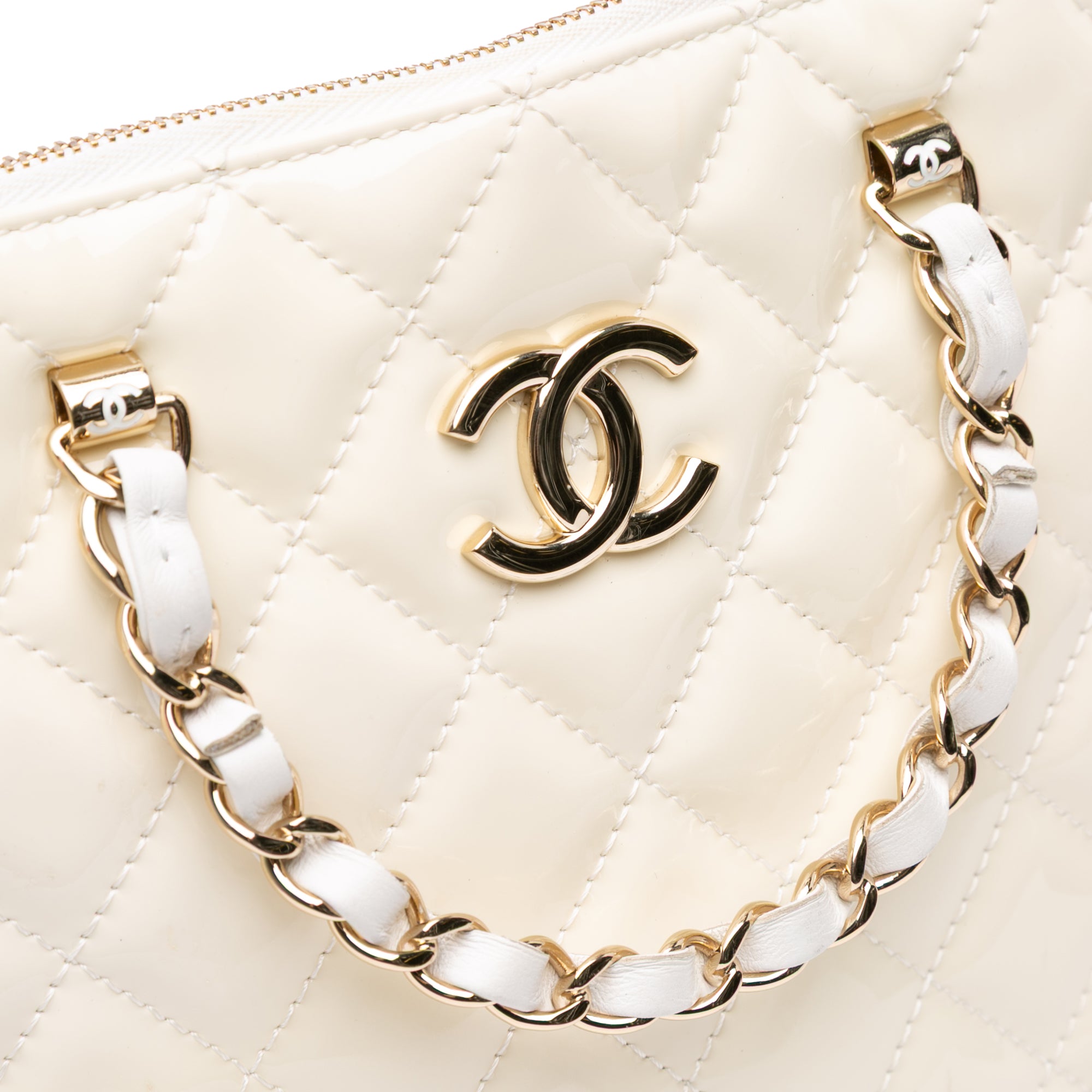 Chanel Small Quilted Patent Shiny Coco Dome Shopping Bag - image 8