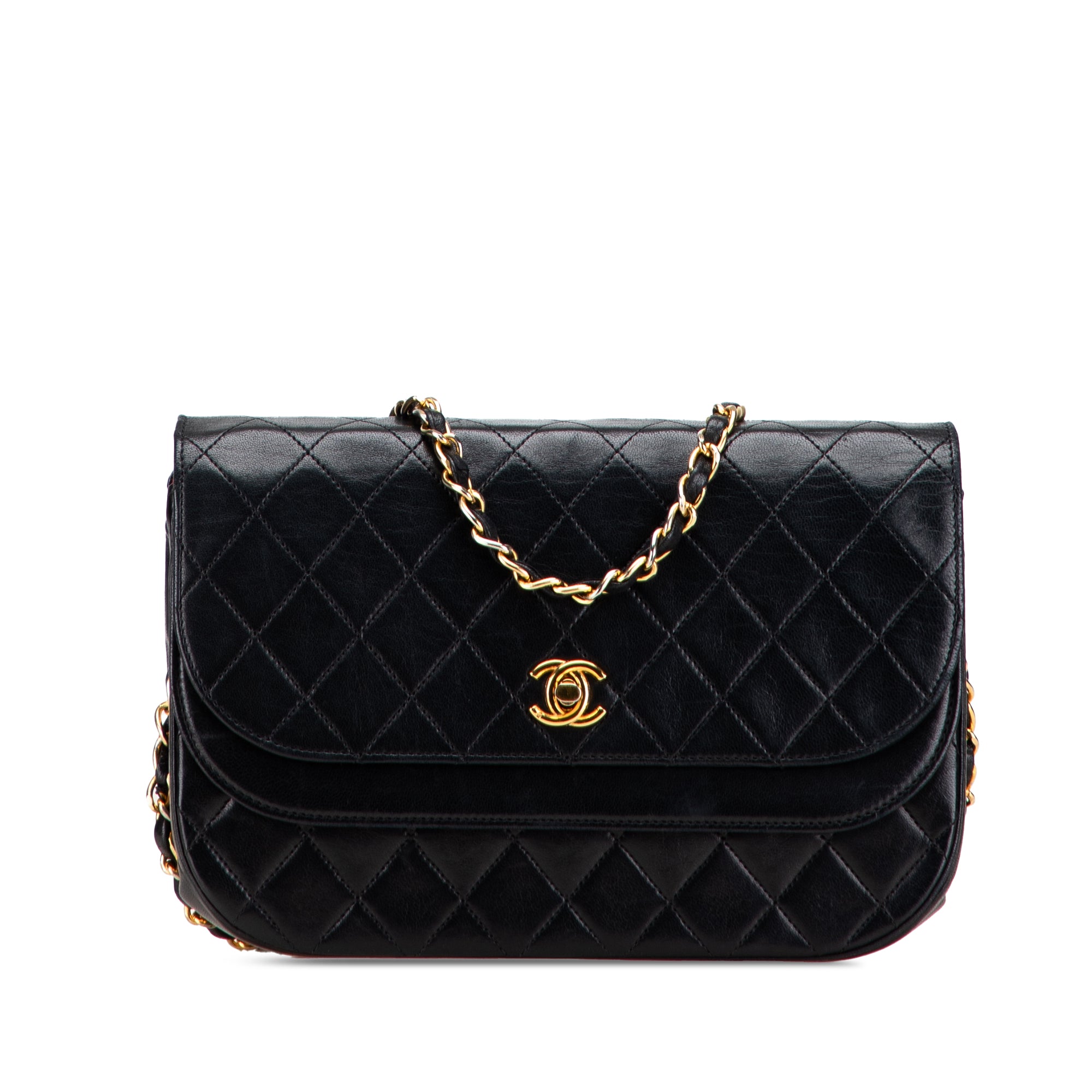 Chanel Quilted Lambskin Half Moon Double Flap - image 1