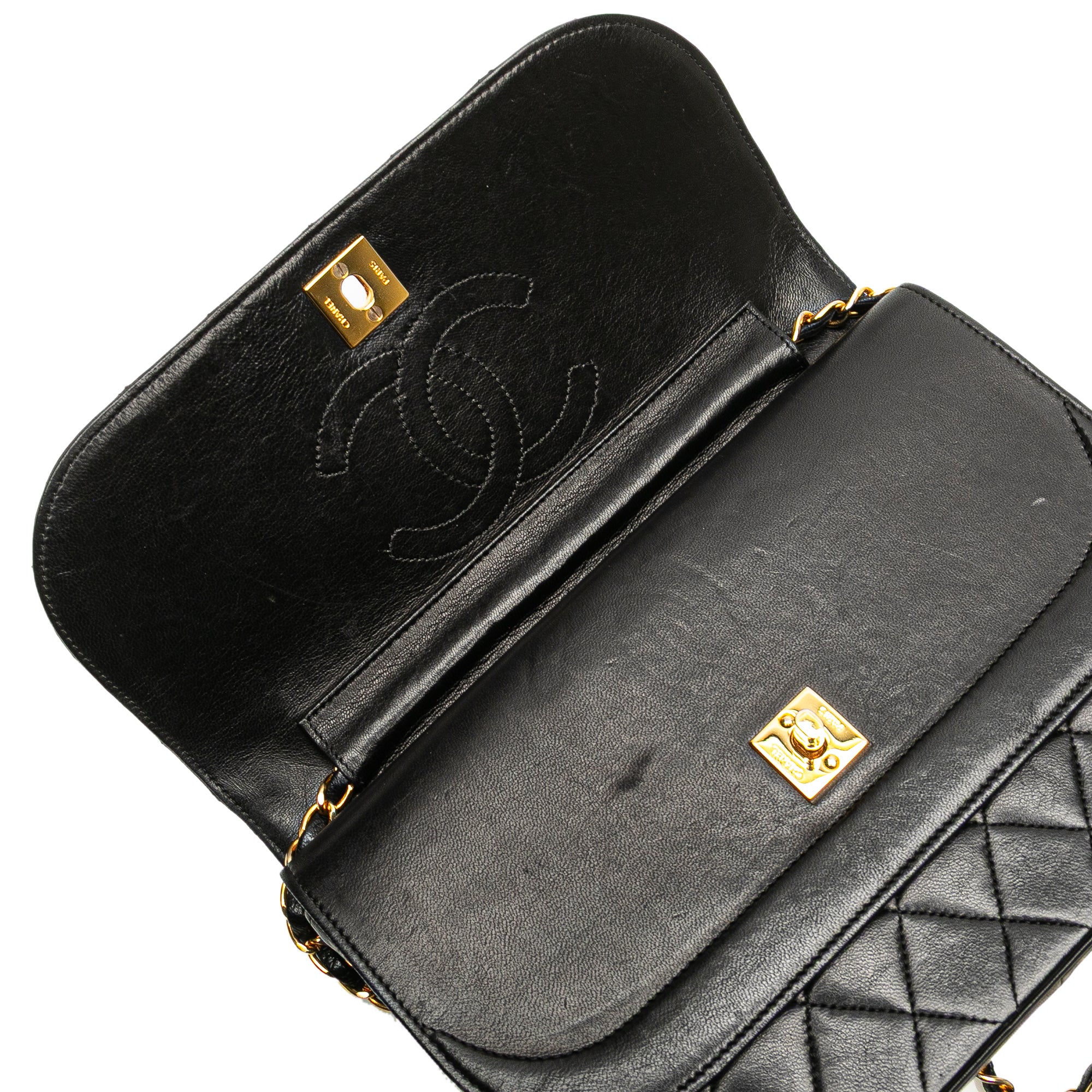 Chanel Quilted Lambskin Half Moon Double Flap - image 9