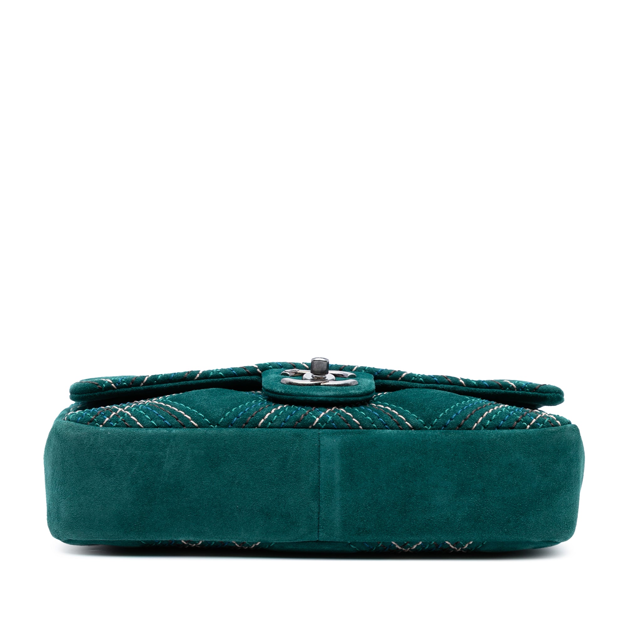 Chanel Paris Edinburgh Medium Stitched Suede Saltire Single Flap - image 3