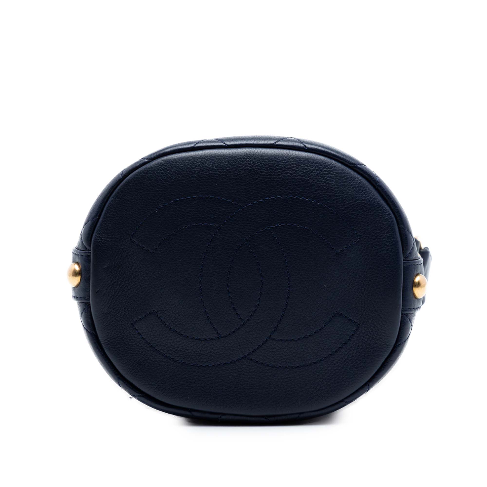 Chanel Medium CC Calfskin and Tweed Drawstring Bucket Bag - image 3