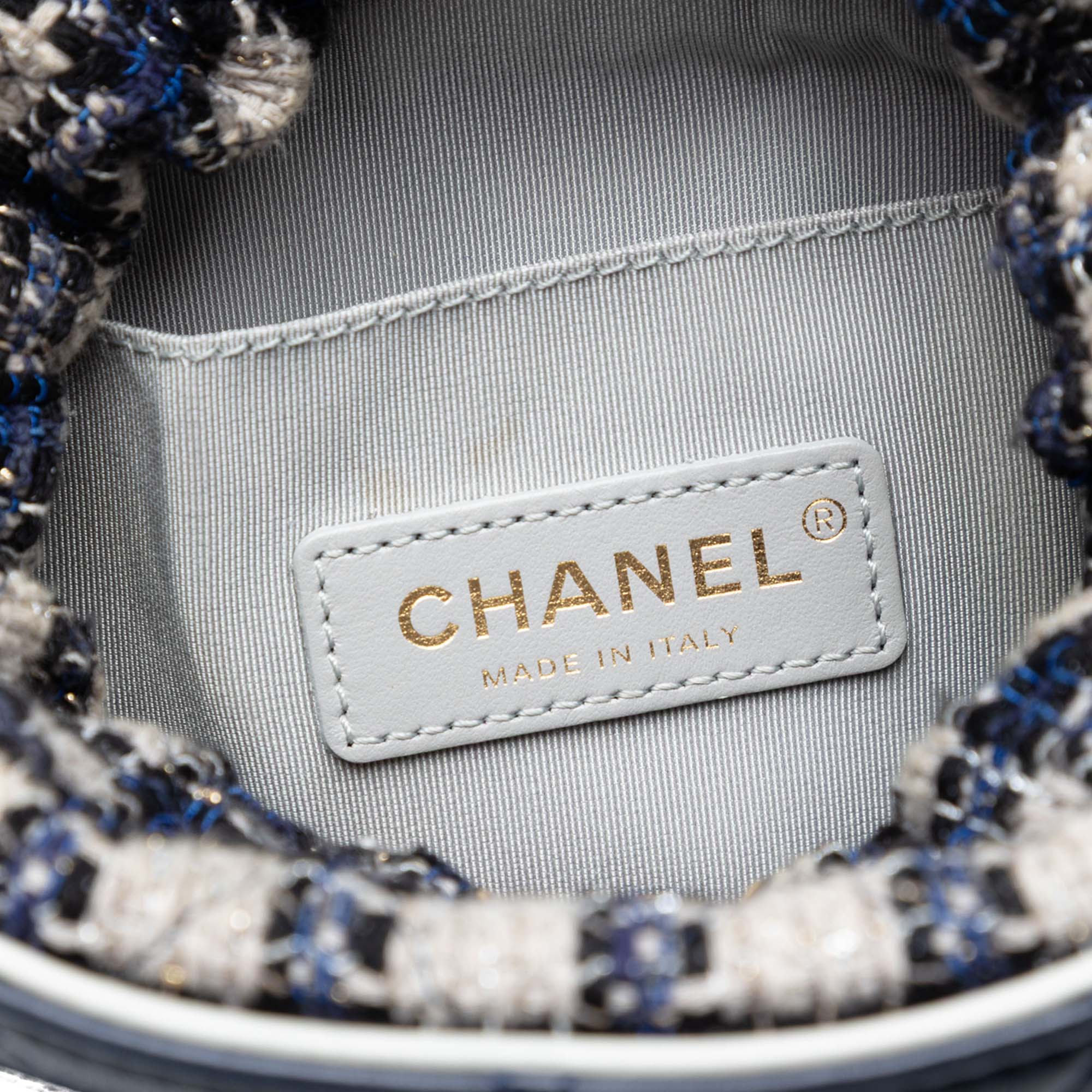 Chanel Medium CC Calfskin and Tweed Drawstring Bucket Bag - image 5