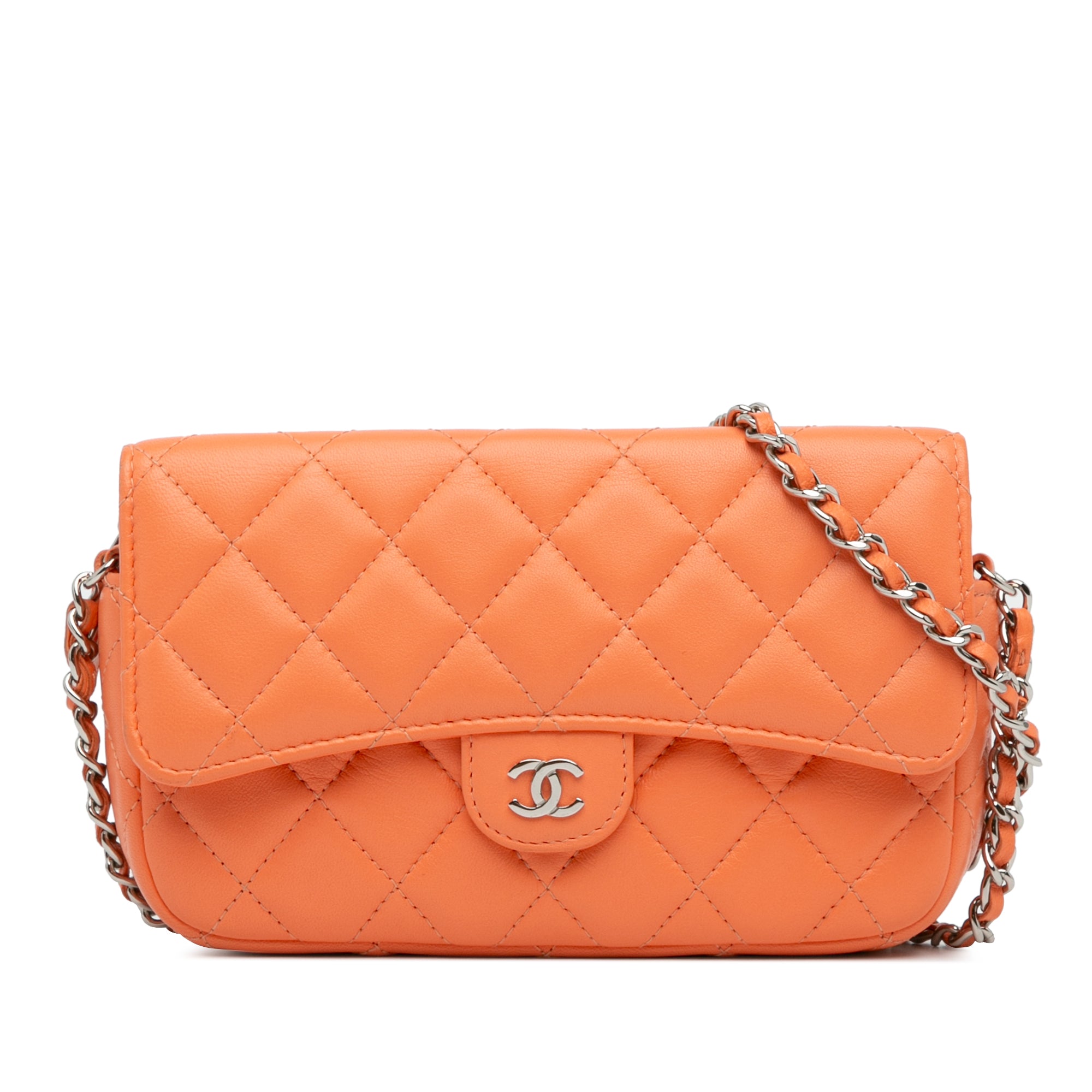Chanel Lambskin Flap Phone Holder with Chain - image 1