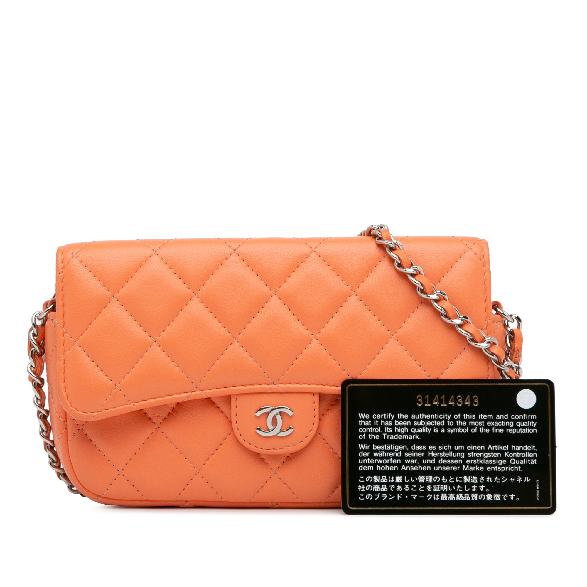Chanel Lambskin Flap Phone Holder with Chain - image 14