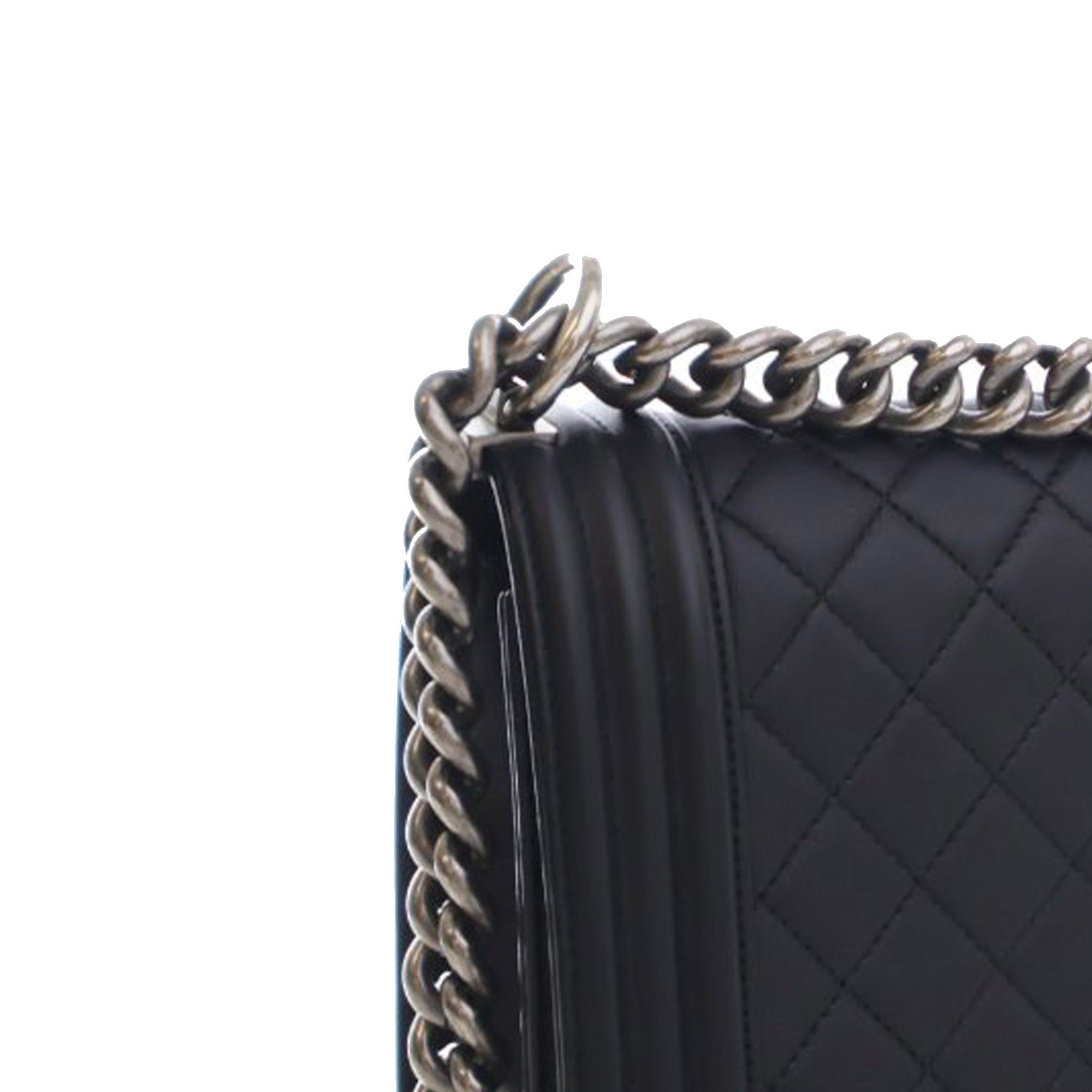 Chanel Old Medium Quilted Lambskin Boy Flap - image 14