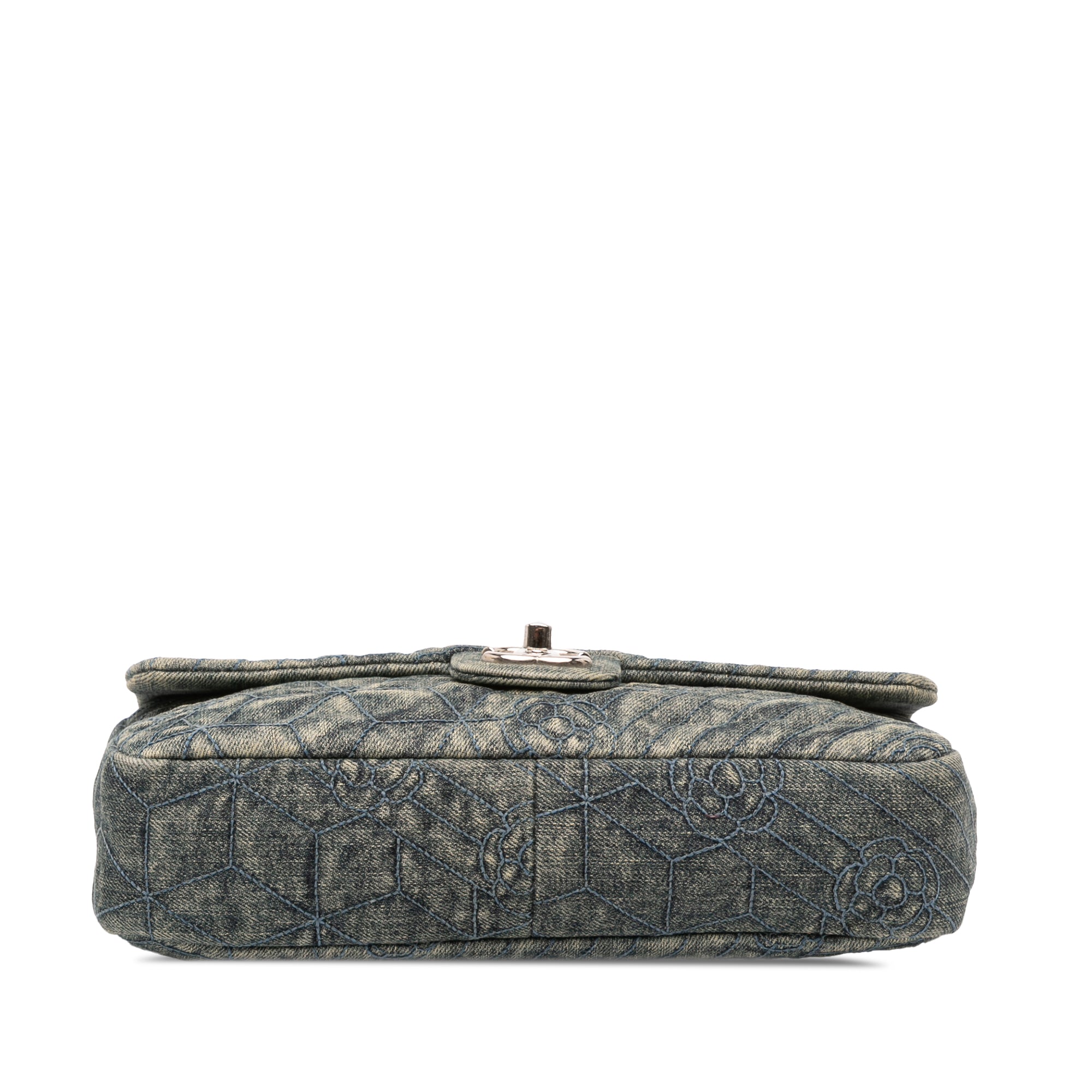 Chanel Medium Embroidered Denim Camellia Flap - image 3