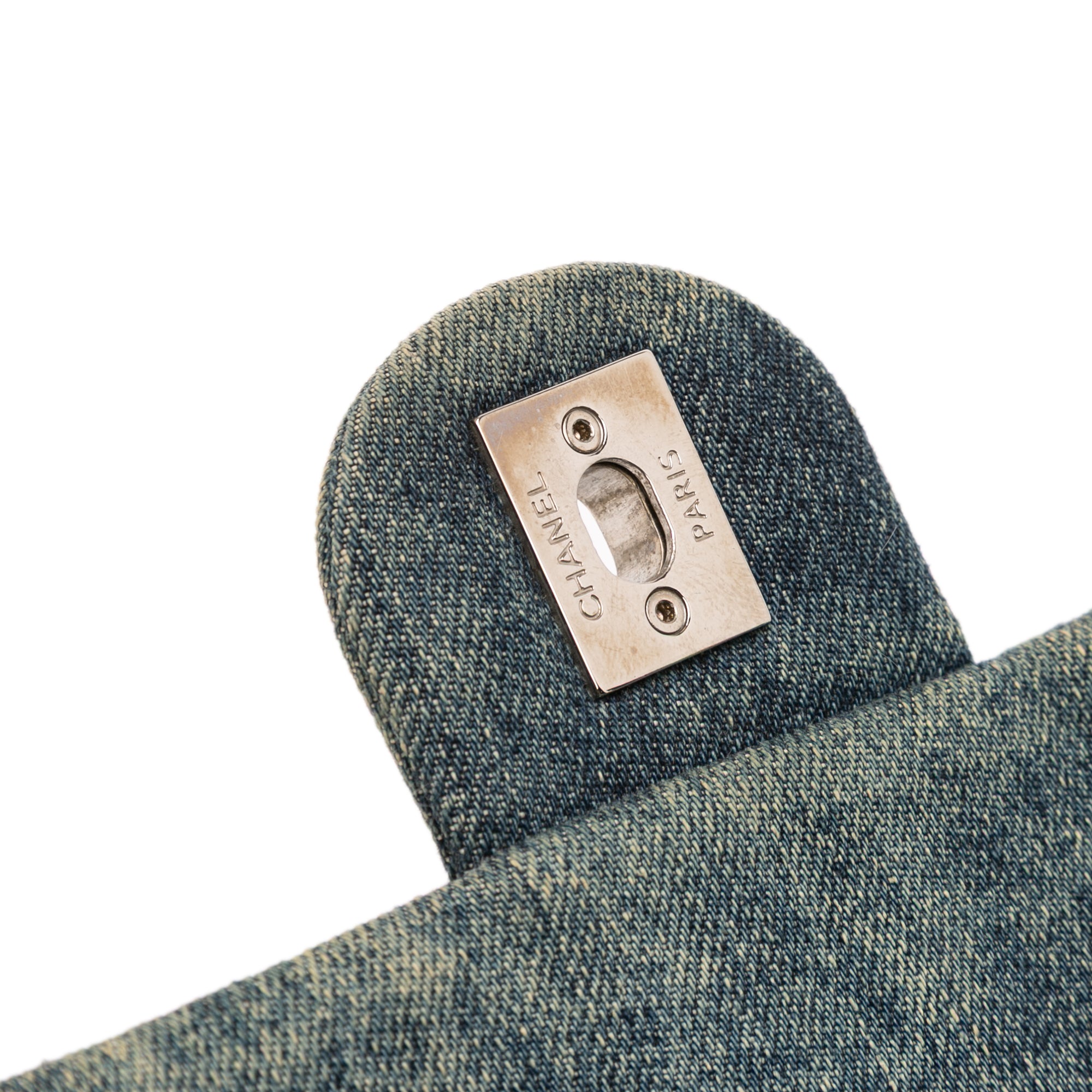 Chanel Medium Embroidered Denim Camellia Flap - image 7