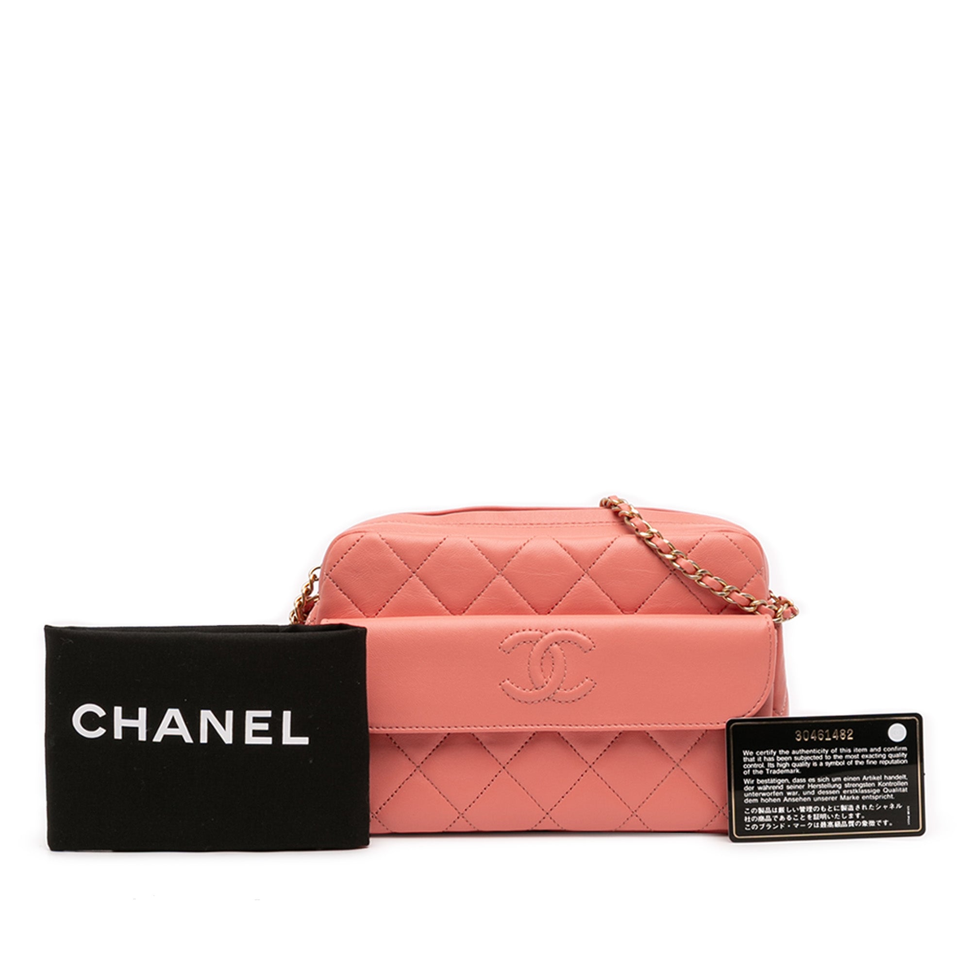 Chanel Small CC Quilted Lambskin Tassel Camera Bag - image 12