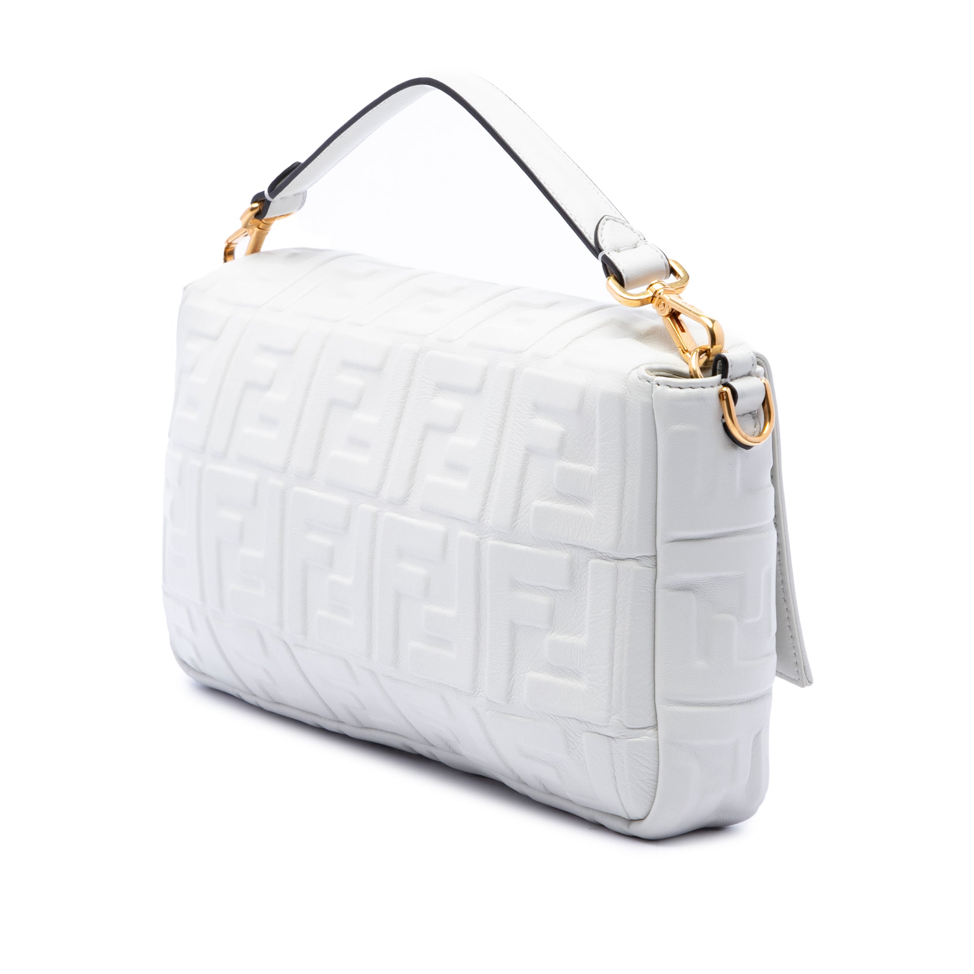 Fendi Large Zucca Embossed Leather Baguette Satchel - image 2
