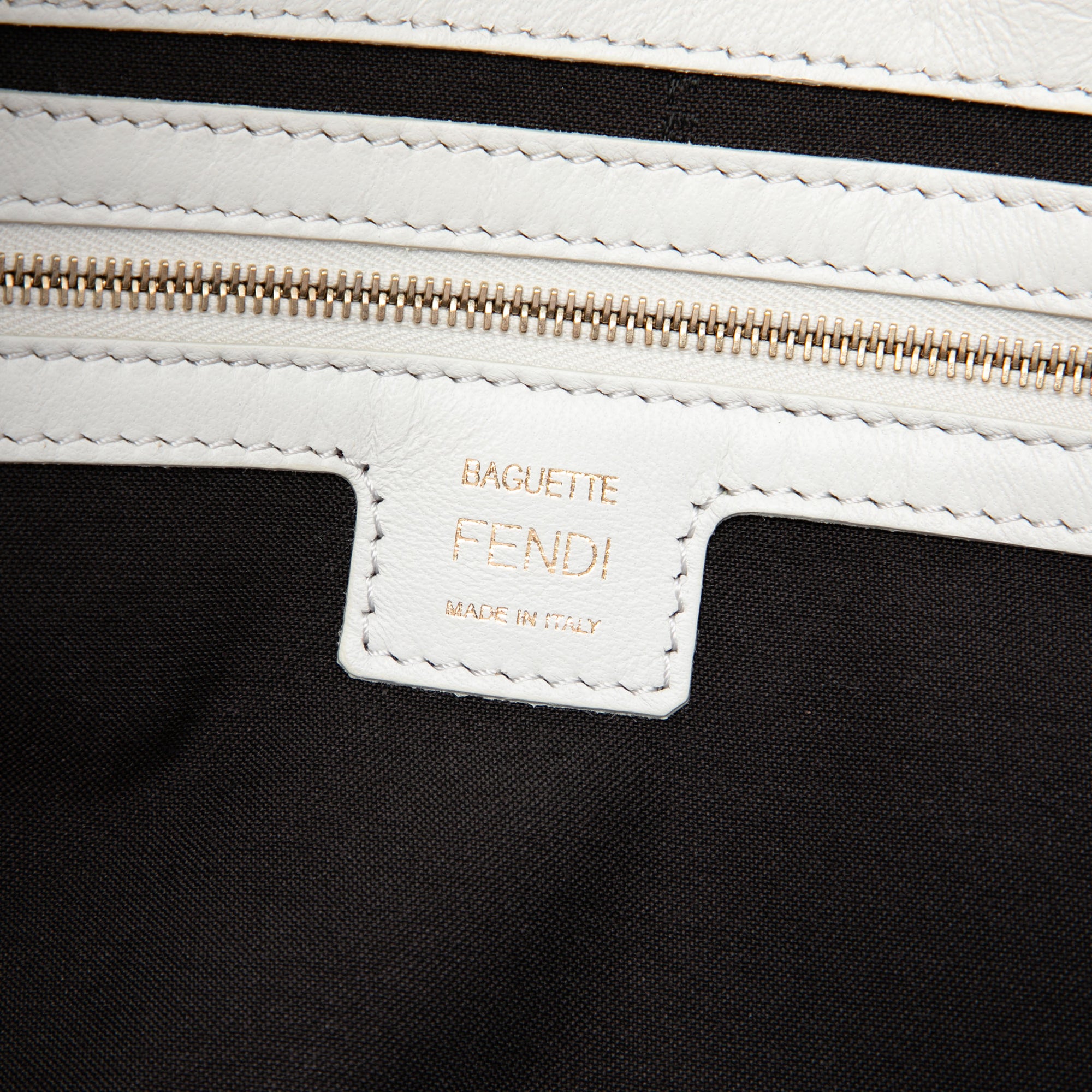 Fendi Large Zucca Embossed Leather Baguette Satchel - image 5