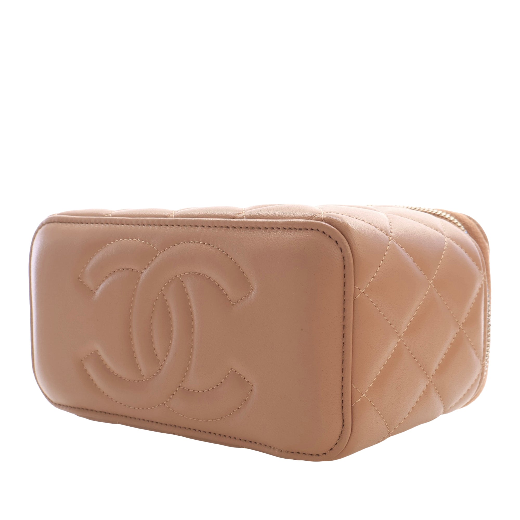 Chanel Small CC Quilted Lambskin Top Handle Vanity Case with Chain - image 11