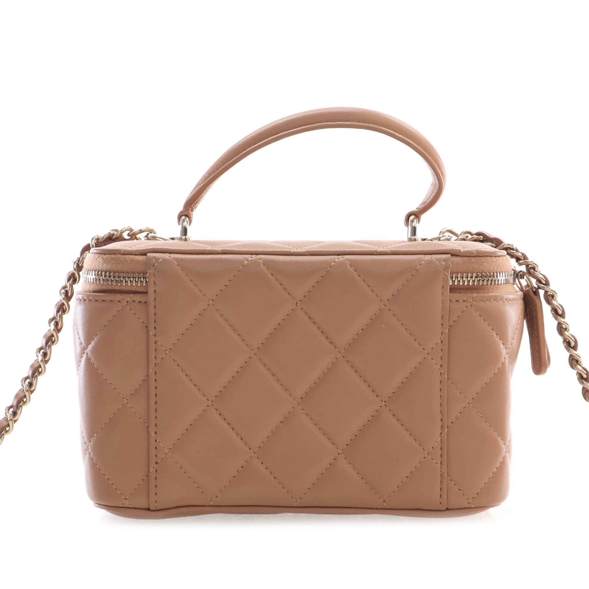Chanel Small CC Quilted Lambskin Top Handle Vanity Case with Chain - image 2