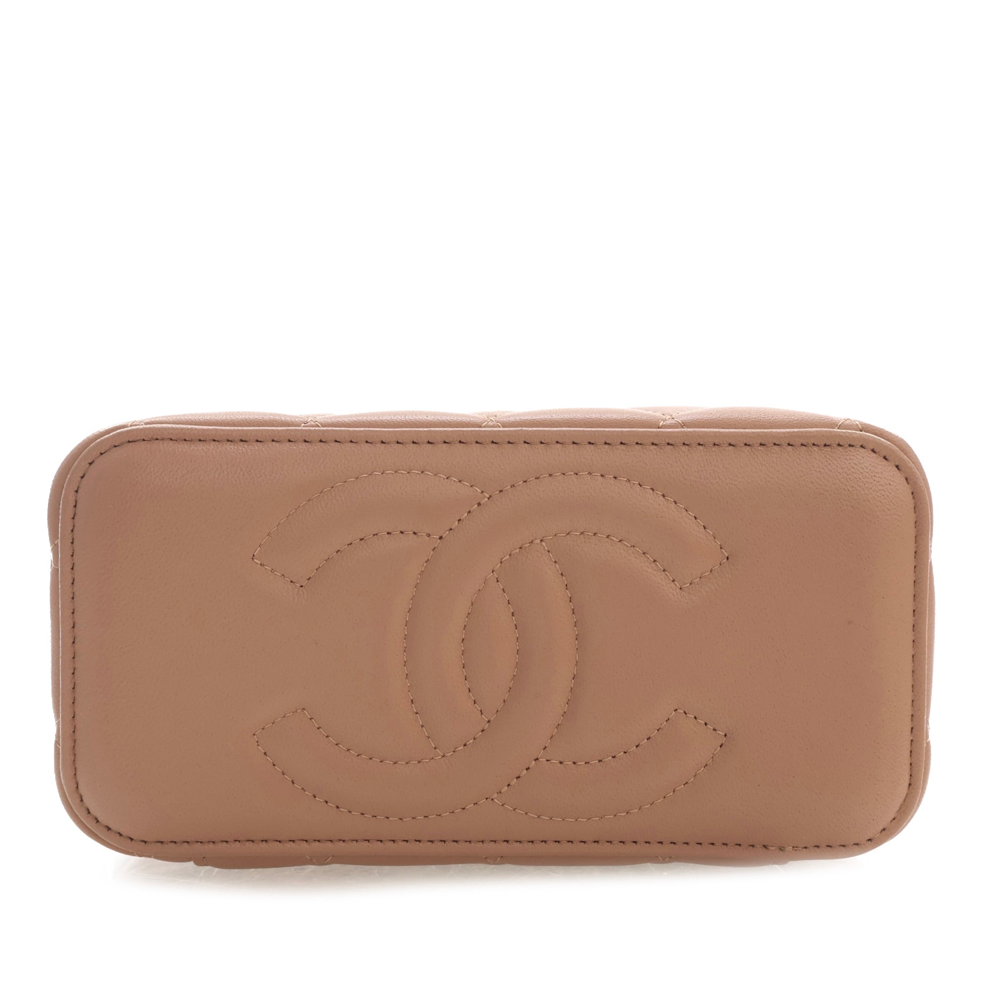 Chanel Small CC Quilted Lambskin Top Handle Vanity Case with Chain - image 3