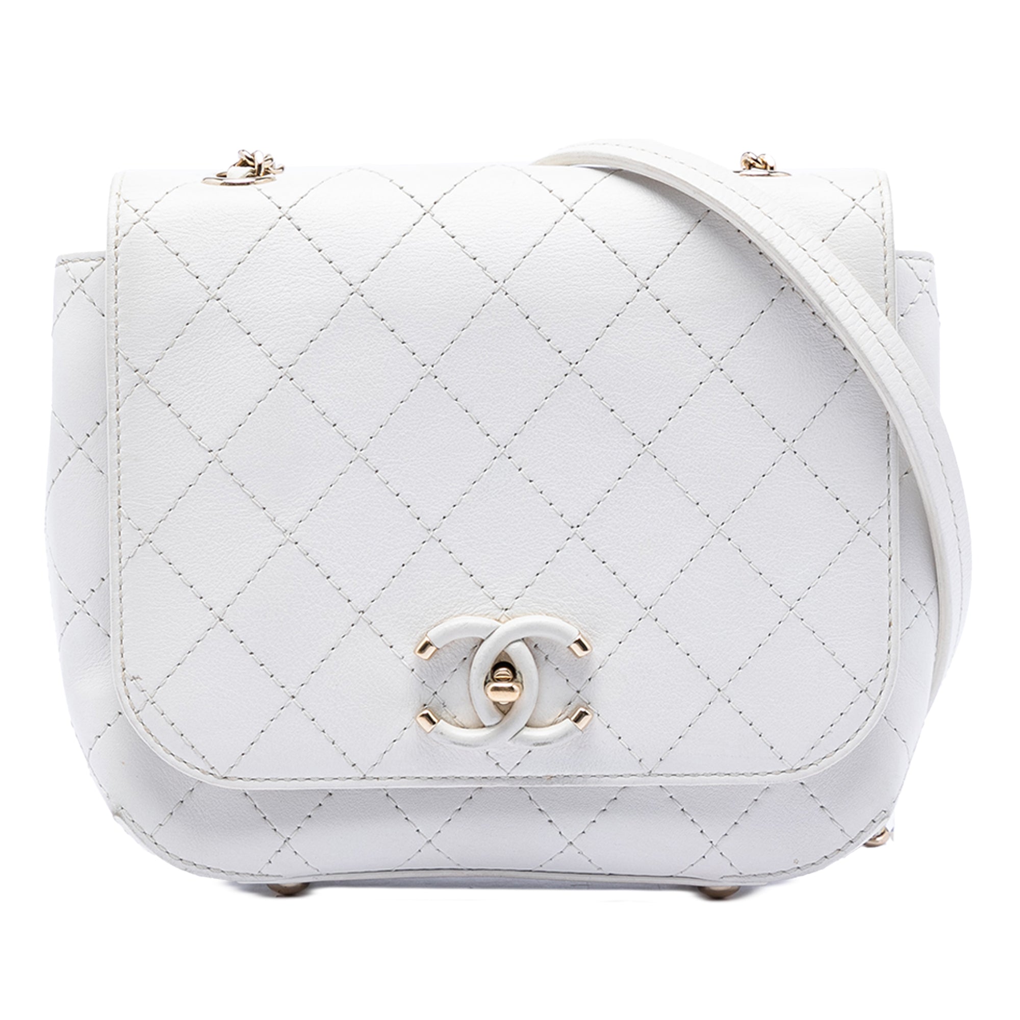 Chanel Small Stitched Calfskin Covered CC Flap - image 1