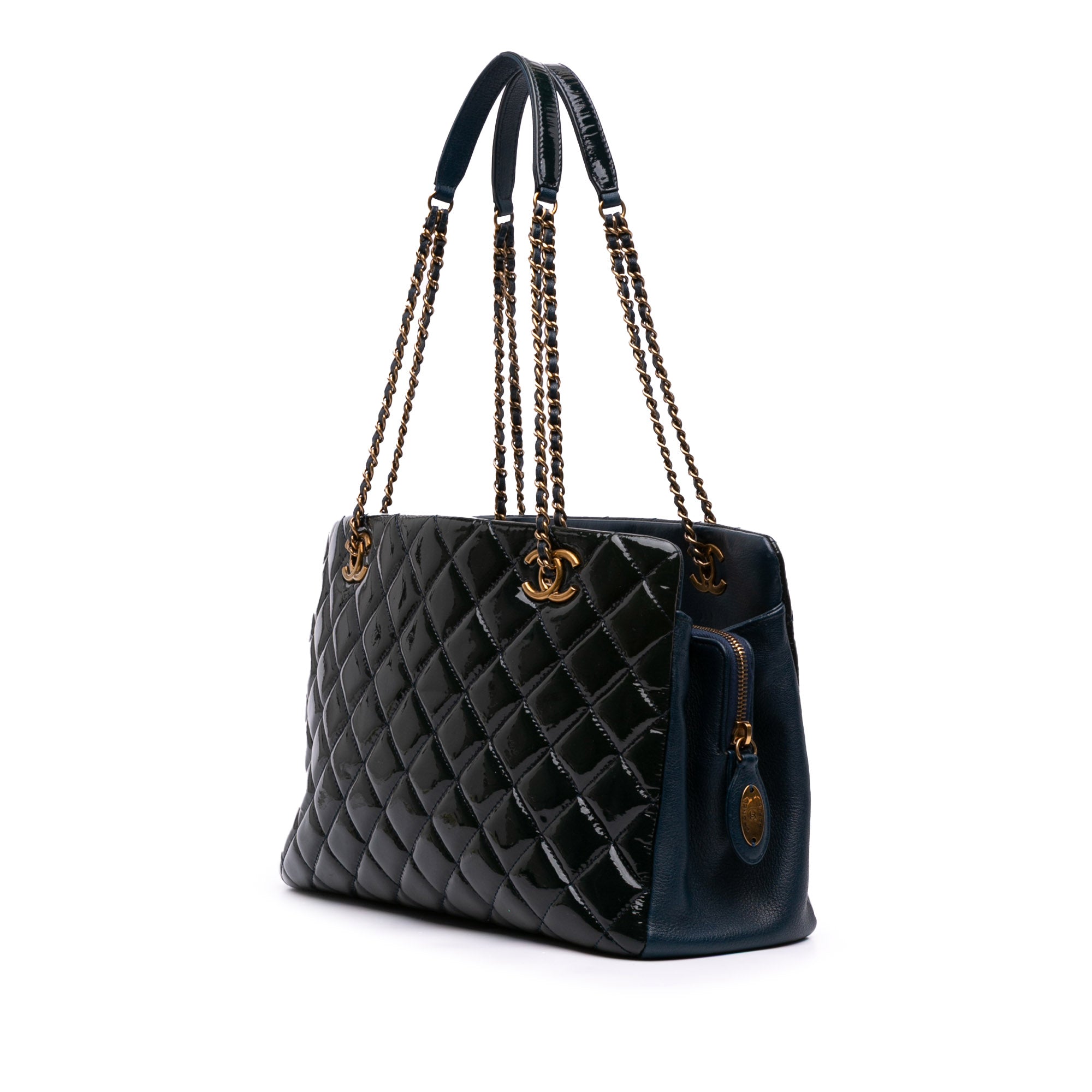 Chanel Paris Salzburg Patent and Goatskin CC Eyelet Tote - image 2