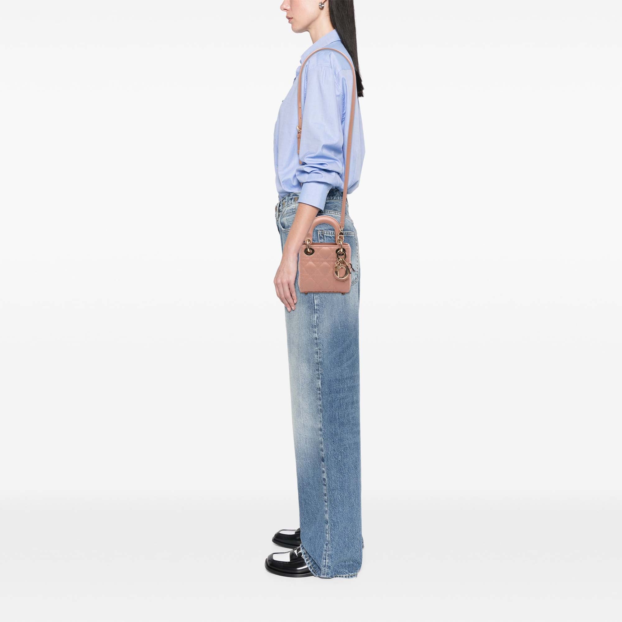 Dior Micro Lambskin Cannage Lady Dior - image 8
