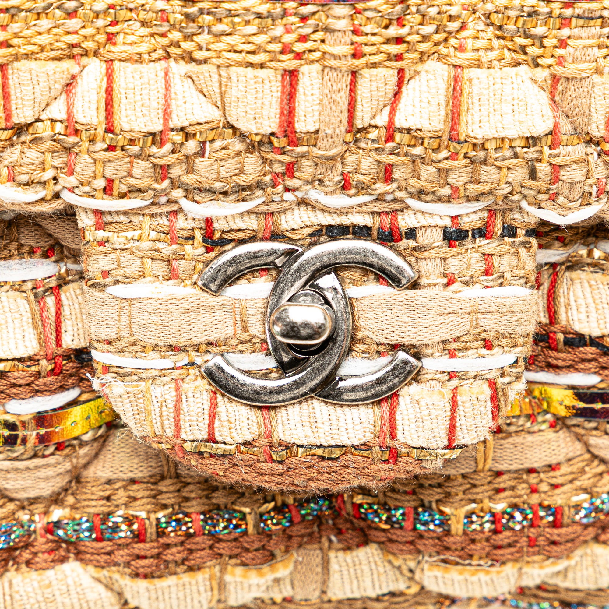 Chanel Jumbo Classic Iridescent Ribbon and Tweed Single Flap - image 10