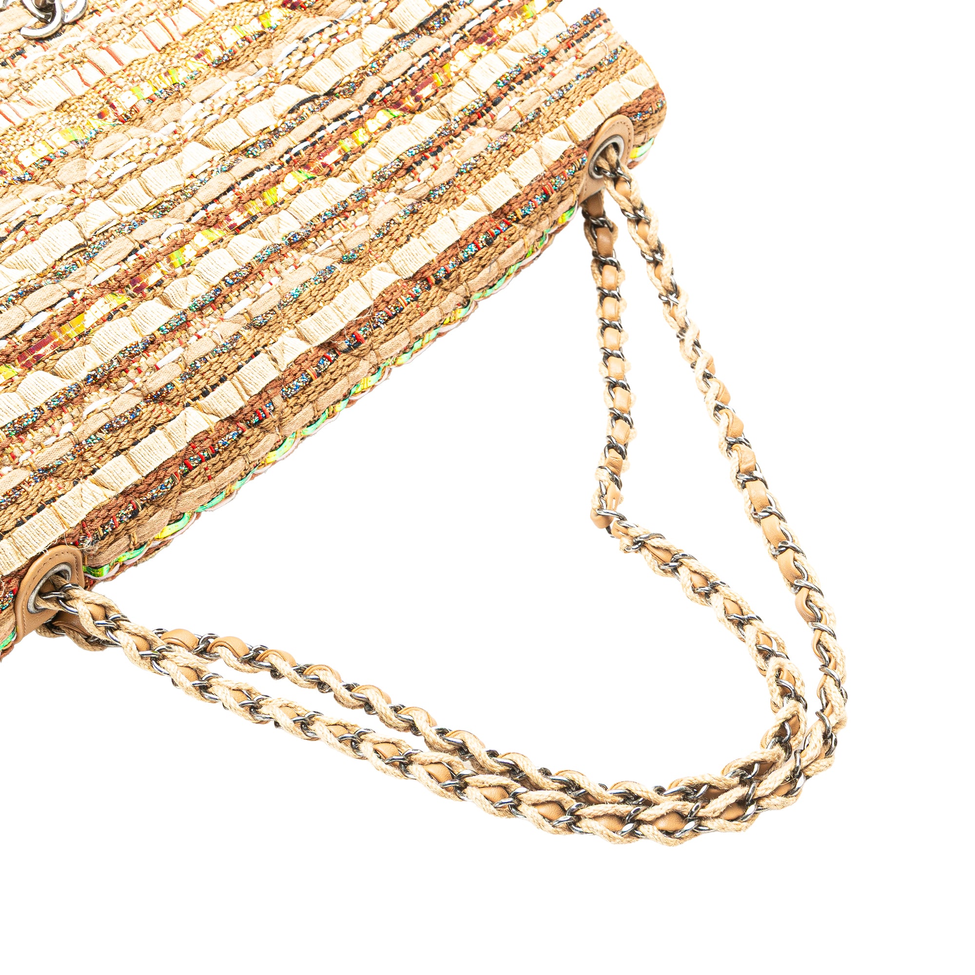 Chanel Jumbo Classic Iridescent Ribbon and Tweed Single Flap - image 11