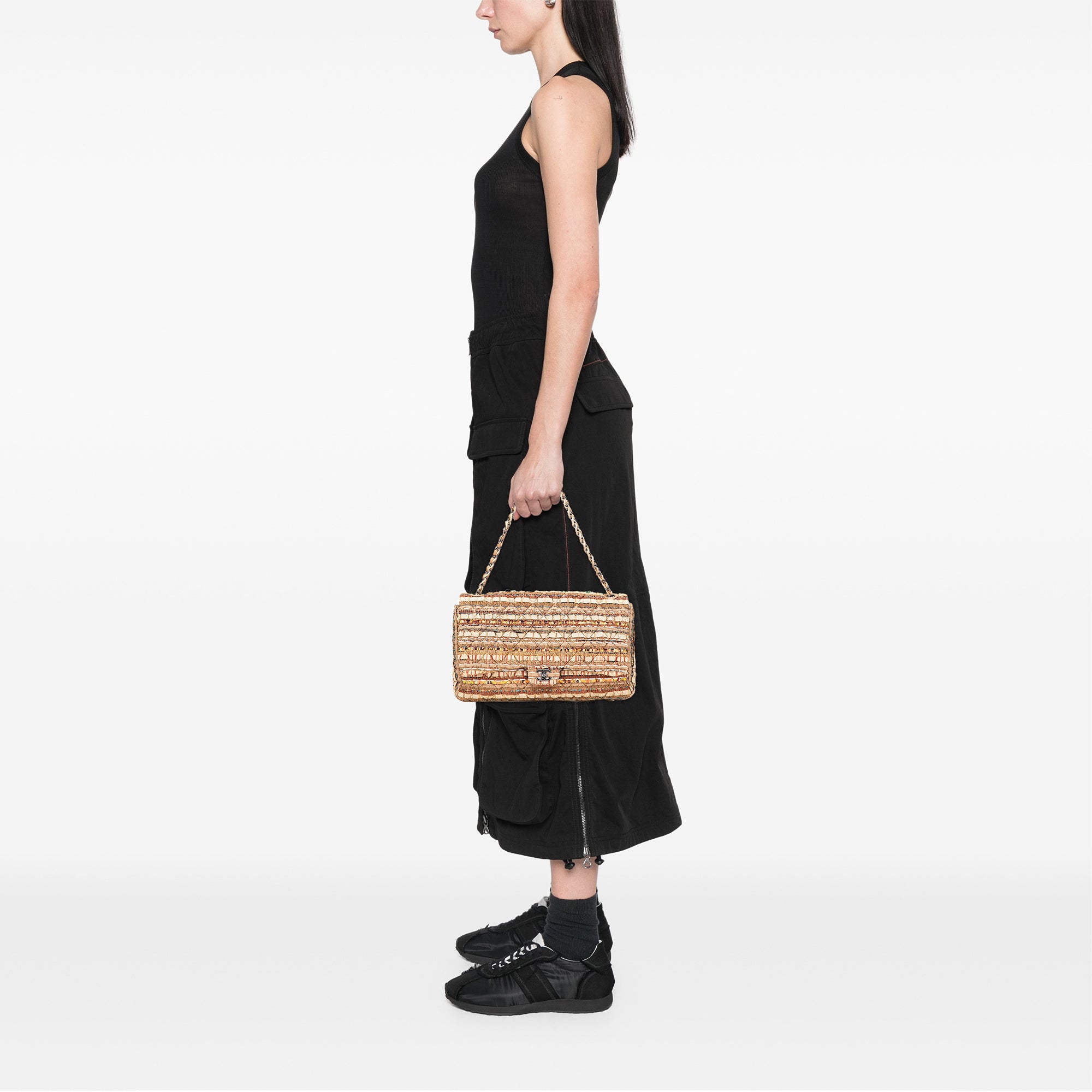 Chanel Jumbo Classic Iridescent Ribbon and Tweed Single Flap - image 12
