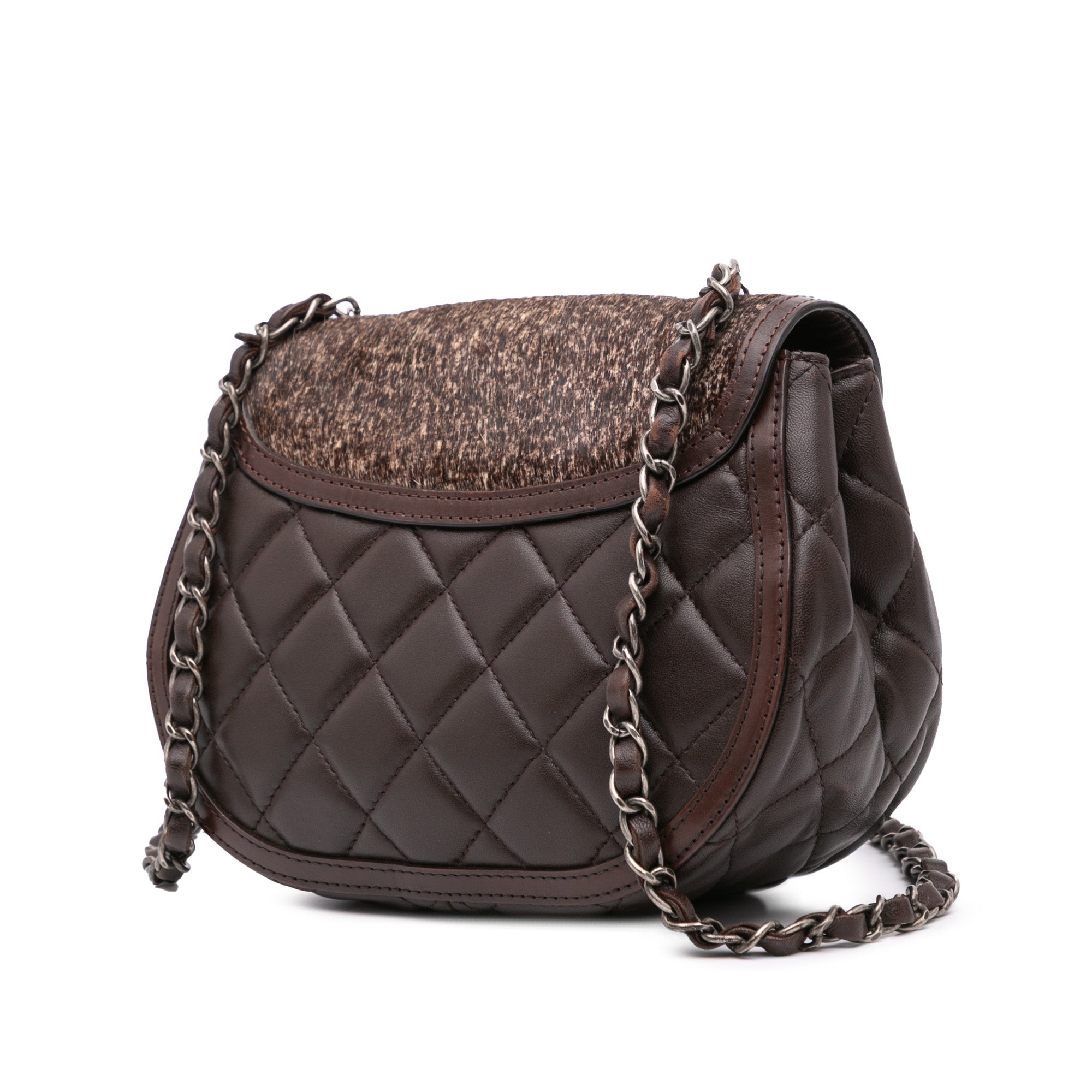 Chanel Paris-Salzburg Quilted Lambskin and Pony Hair Saddle Crossbody - image 2