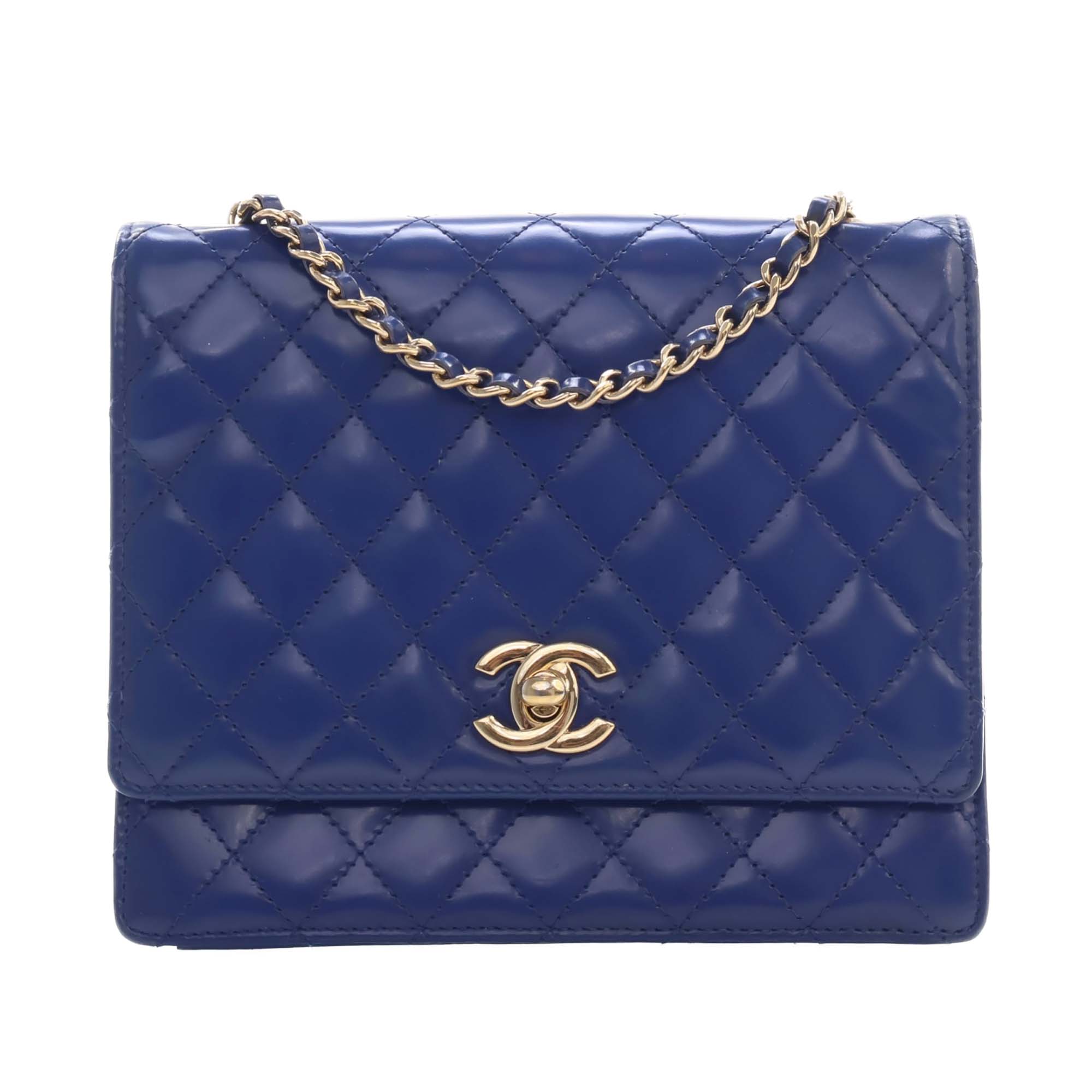 Chanel CC Quilted Patent Square Flap - image 1