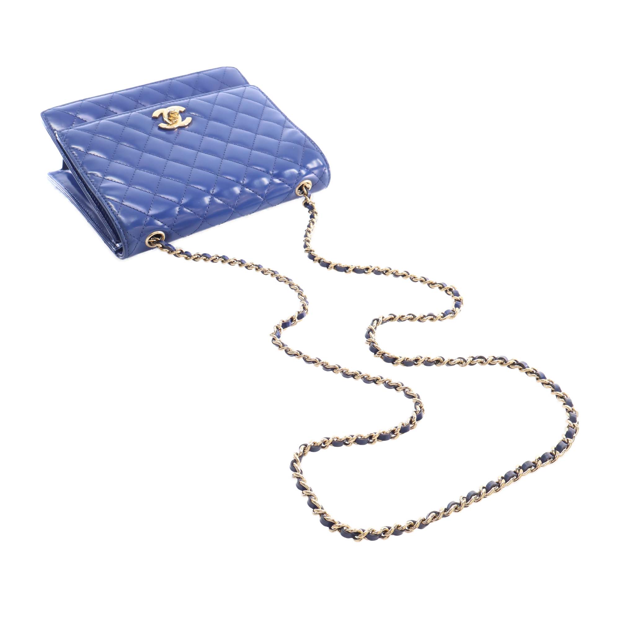 Chanel CC Quilted Patent Square Flap - image 15