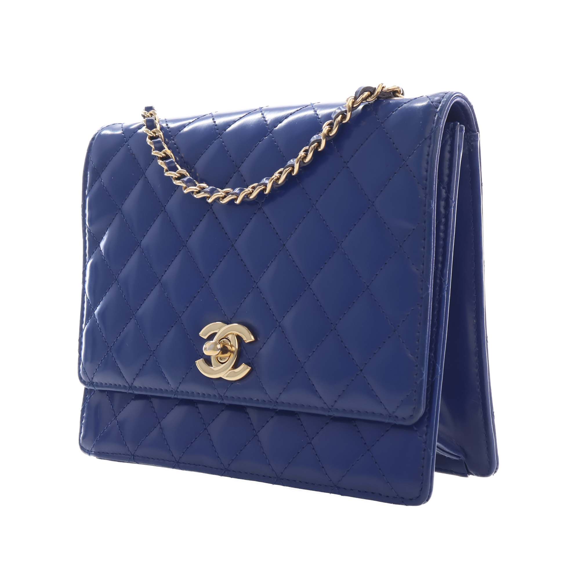 Chanel CC Quilted Patent Square Flap - image 3