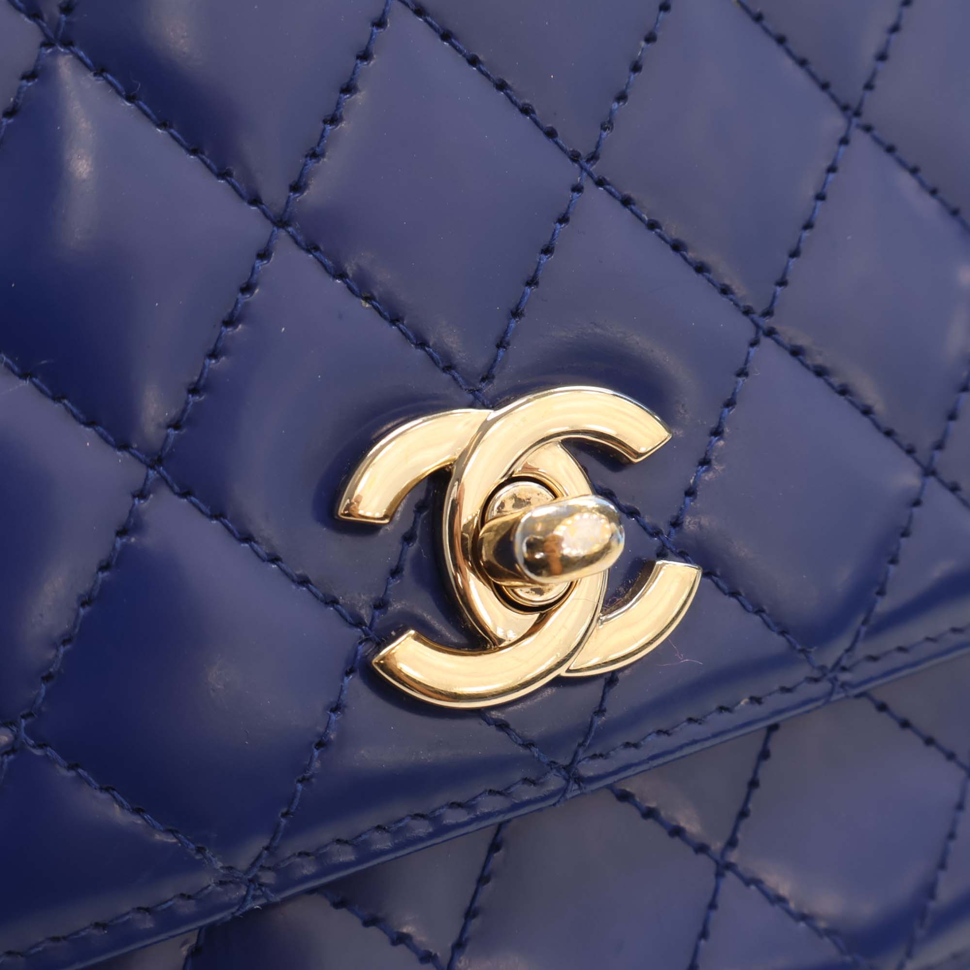 Chanel CC Quilted Patent Square Flap - image 8