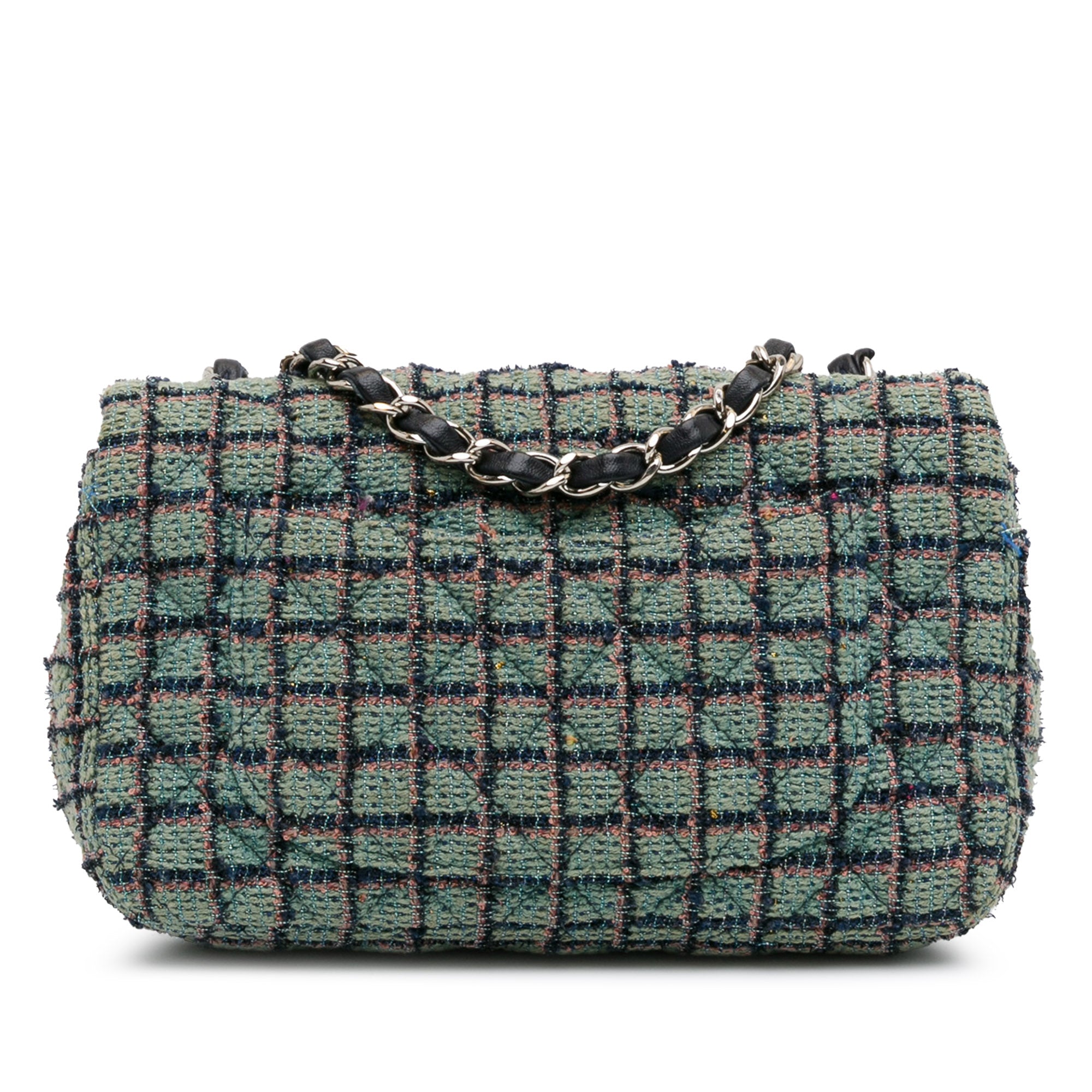 Chanel Mini Rectangular Classic Tweed Grid Single Flap - image 3