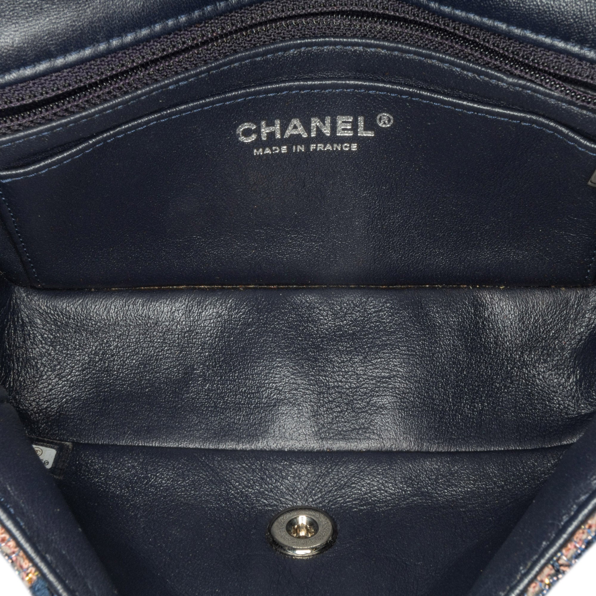Chanel Mini Rectangular Classic Tweed Grid Single Flap - image 5