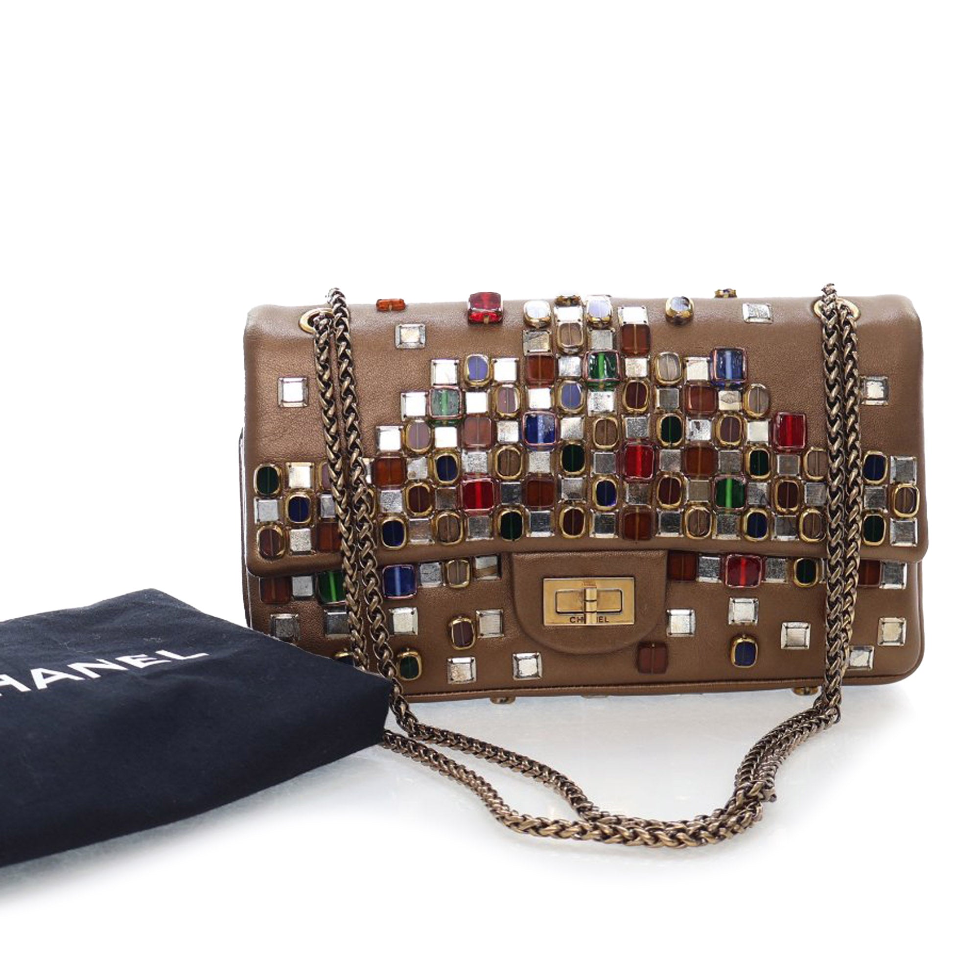 Chanel Paris Byzance Gripoix Bijoux Reissue 2.55 Calfskin Single Flap 225 - image 15