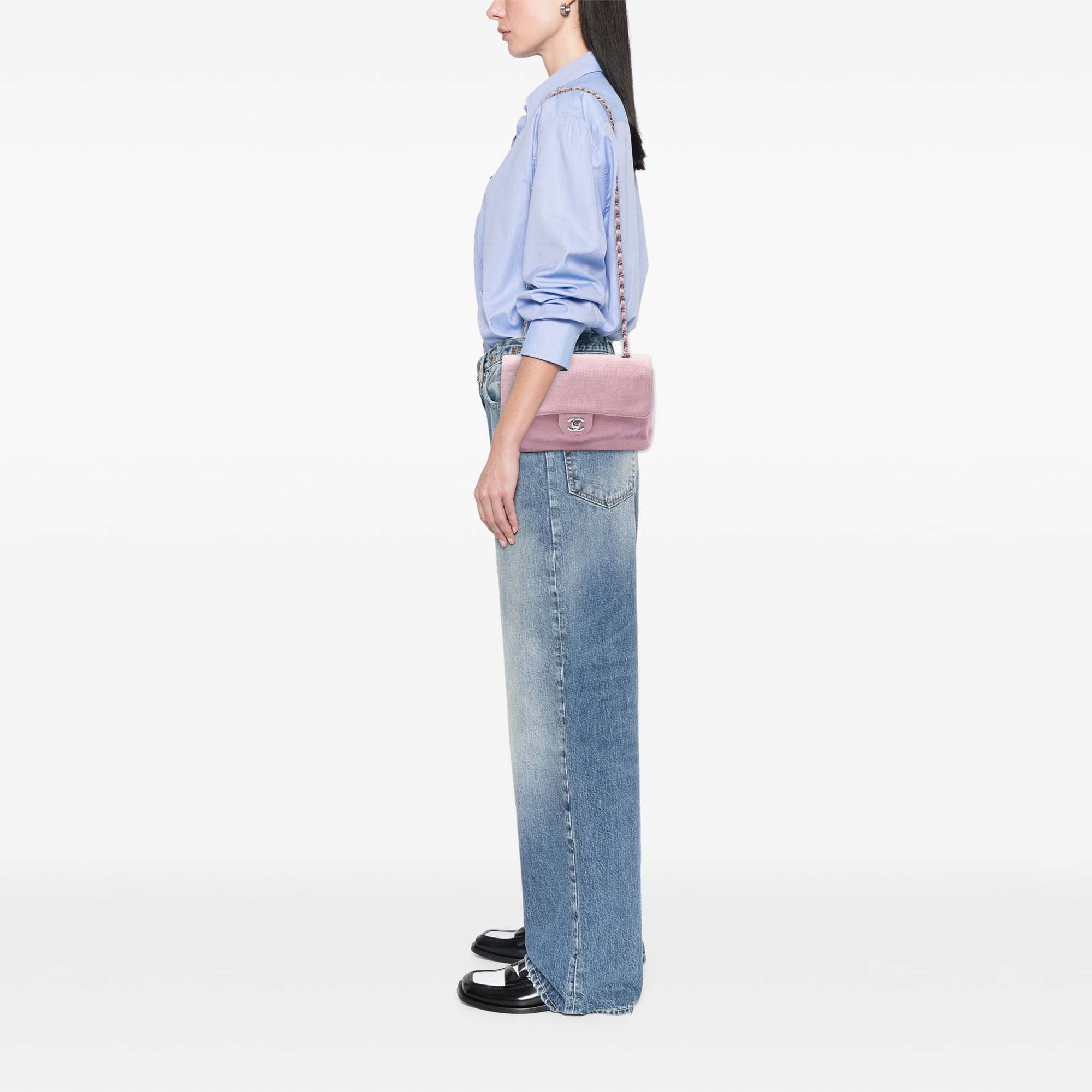 Chanel Medium Classic Jersey Single Flap - image 7