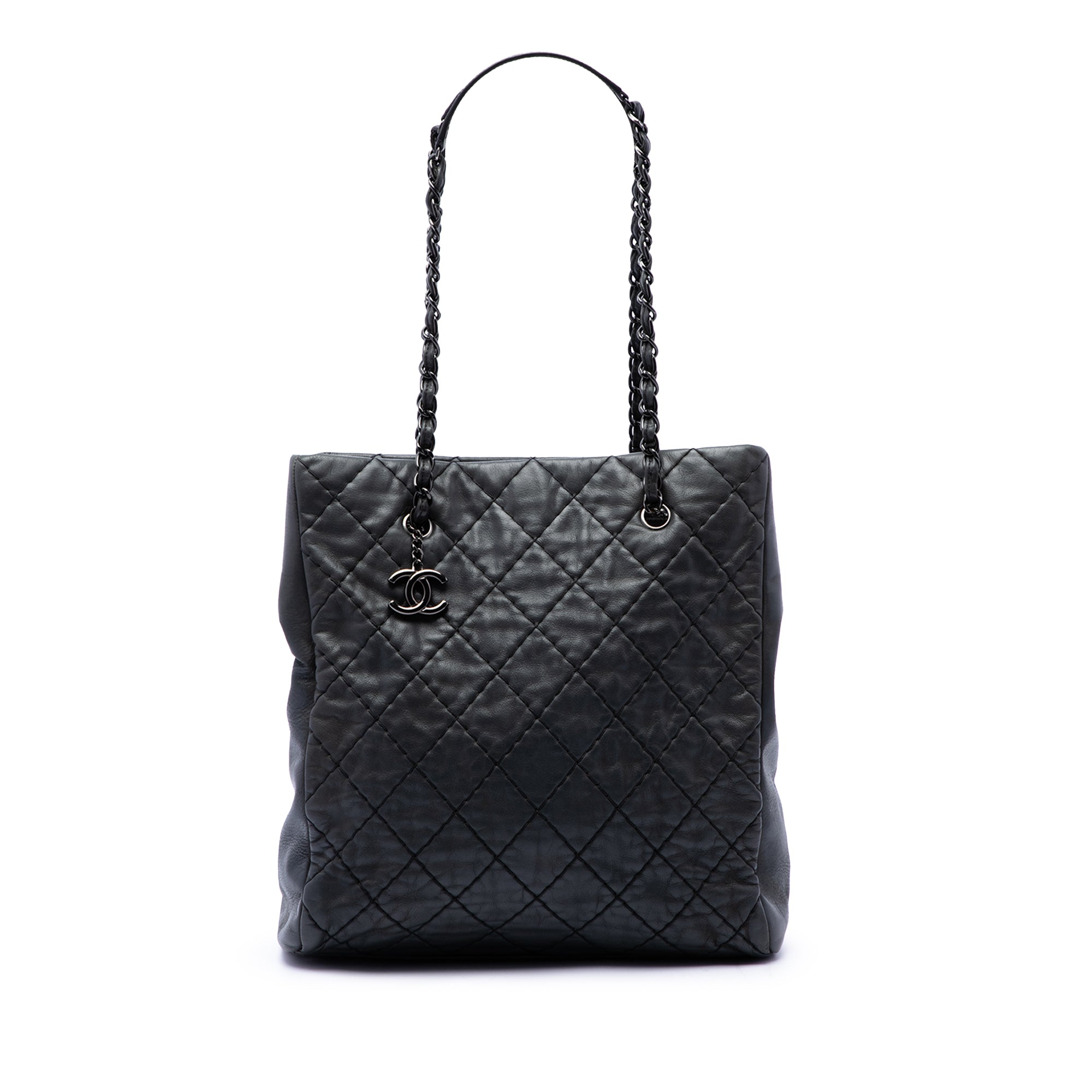 Chanel CC Quilted Lambskin Wild Stitch Chain Tote - image 1