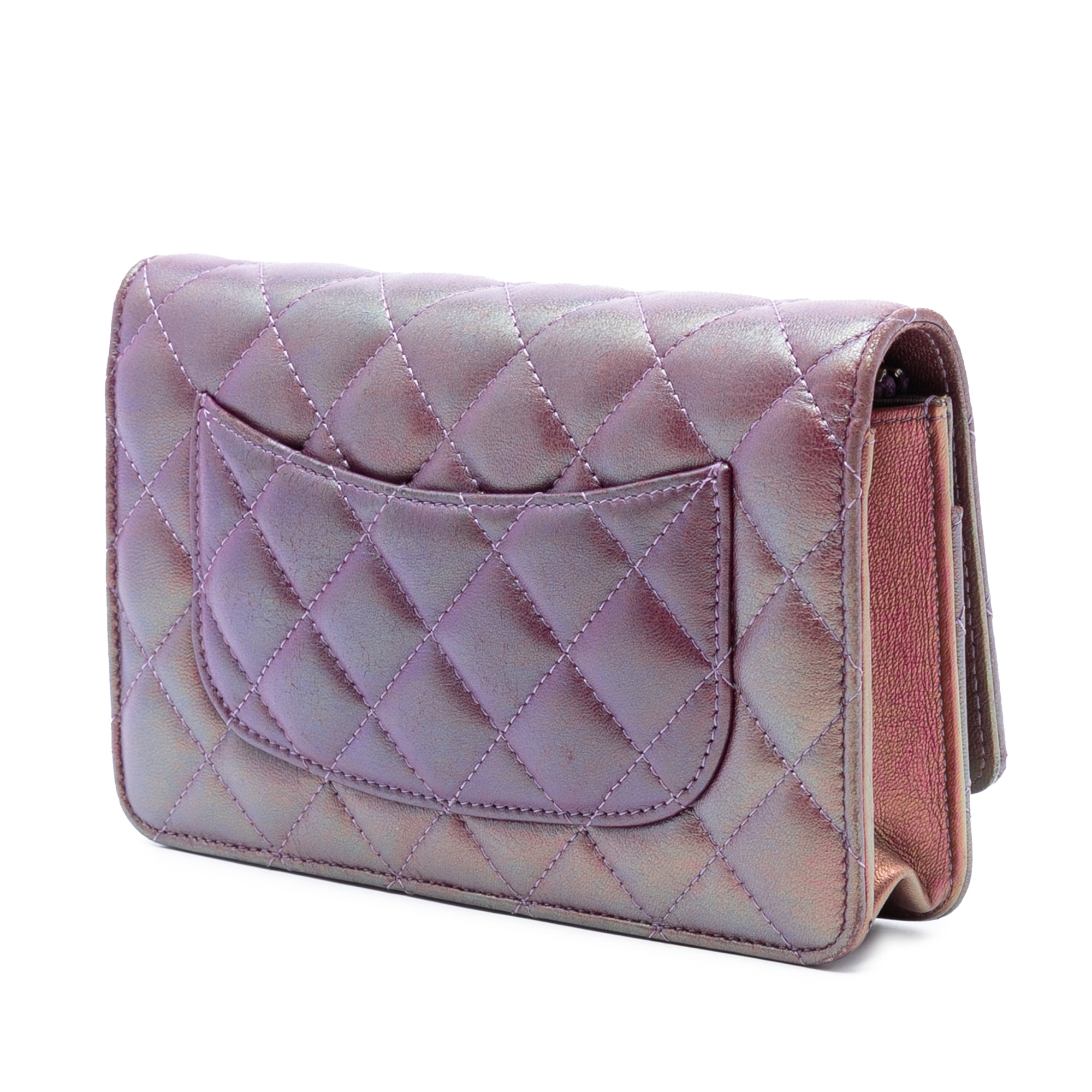 Chanel CC Quilted Iridescent Lambskin Wallet on Chain - image 2
