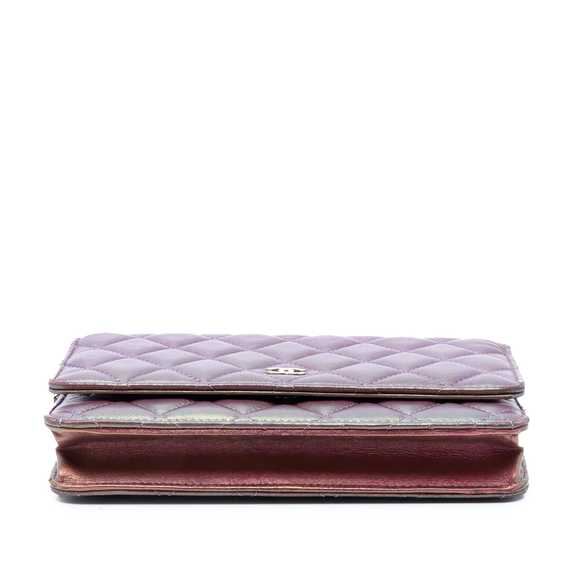 Chanel CC Quilted Iridescent Lambskin Wallet on Chain - image 3